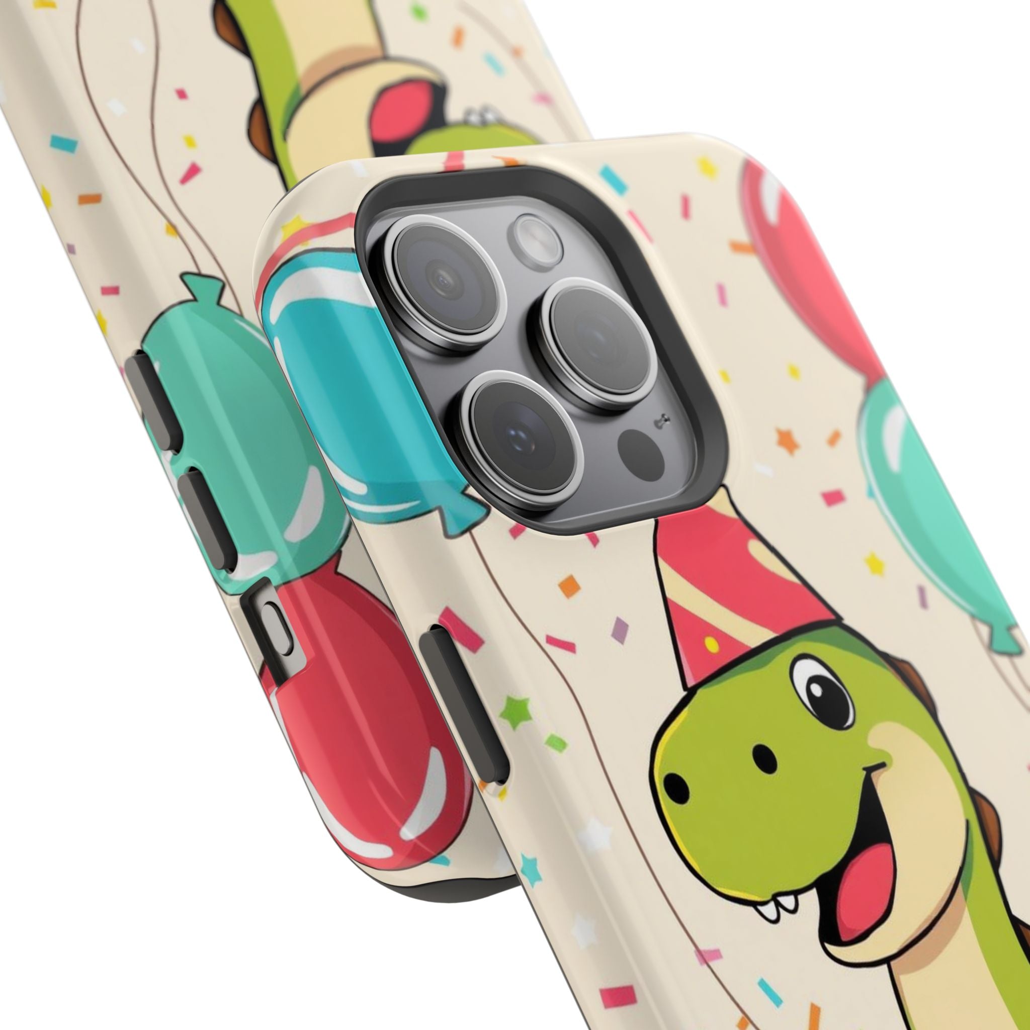 iPhone Dino with Party Hat Kids Fun Phone Case Gift Slim Snap Case · iPhone Case