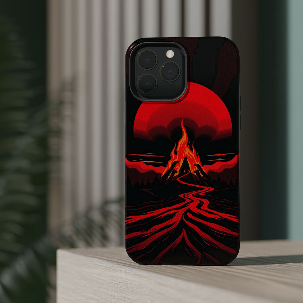 iPhone Black And Crimson Wildfire Glow Slim Everyday Designer Case · iPhone Case