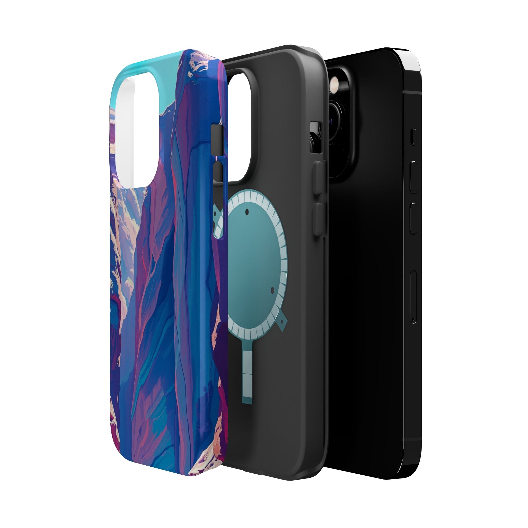 iPhone Cyan And Magenta Canyon Wall Slim Everyday Designer Case · iPhone Case