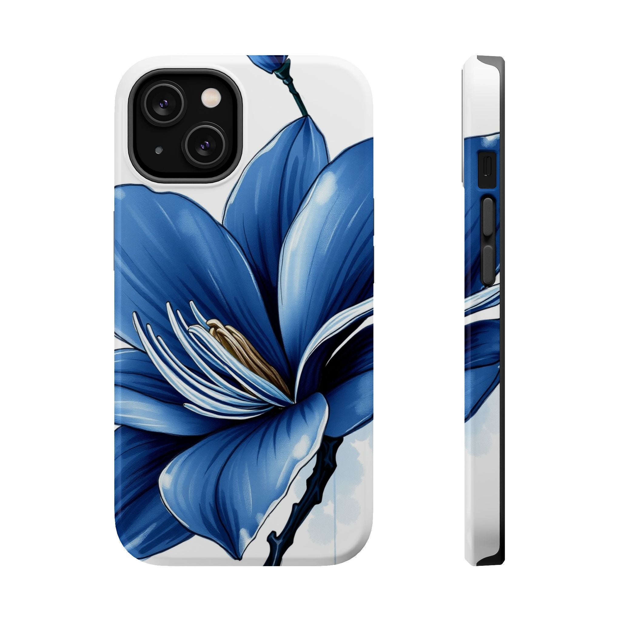 iPhone Midnight Blue And Silver Magnolia Dream Soft iPhone Finish · iPhone Case