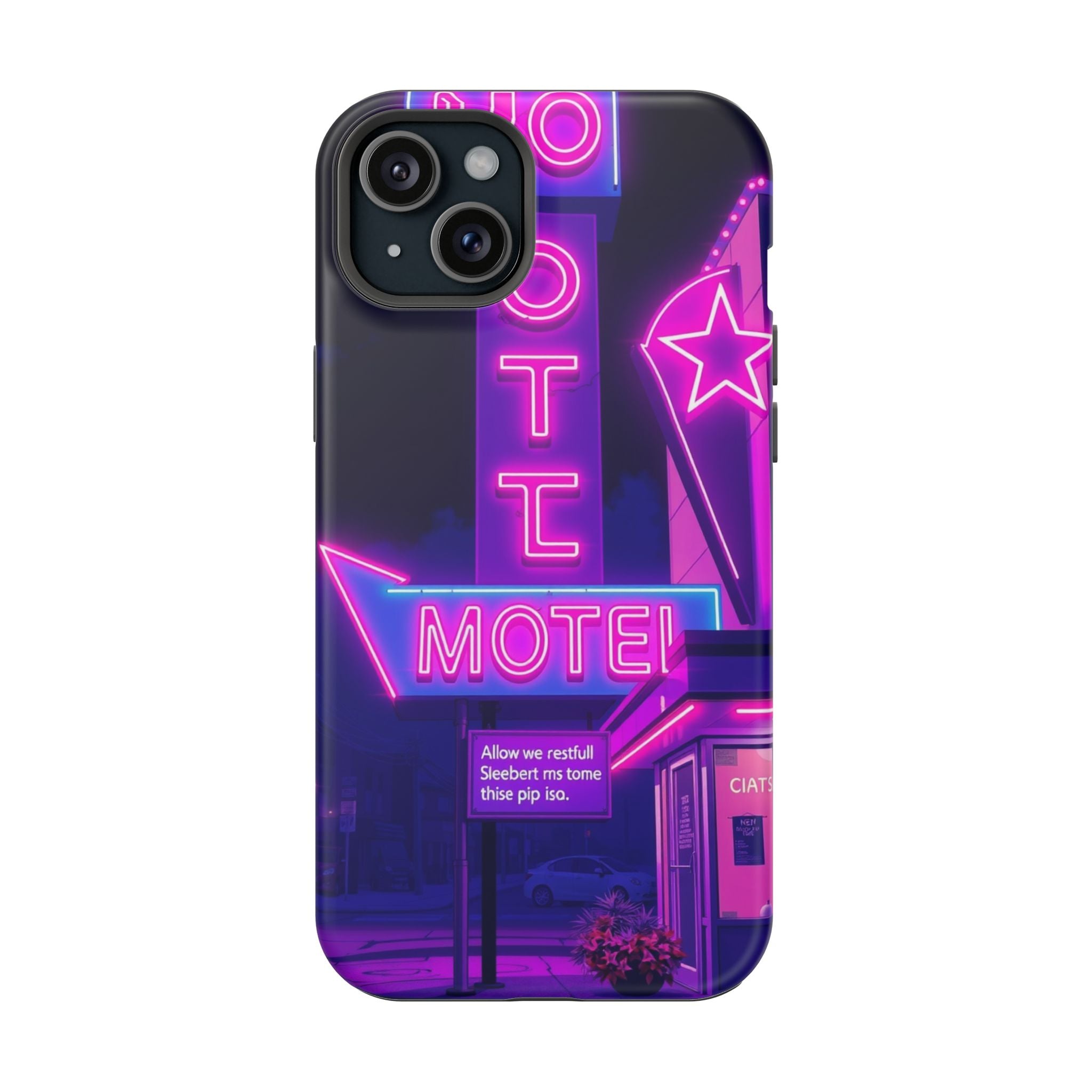iPhone Neon Sign Motel Enchanted Art Slim Everyday Designer Case · iPhone Case