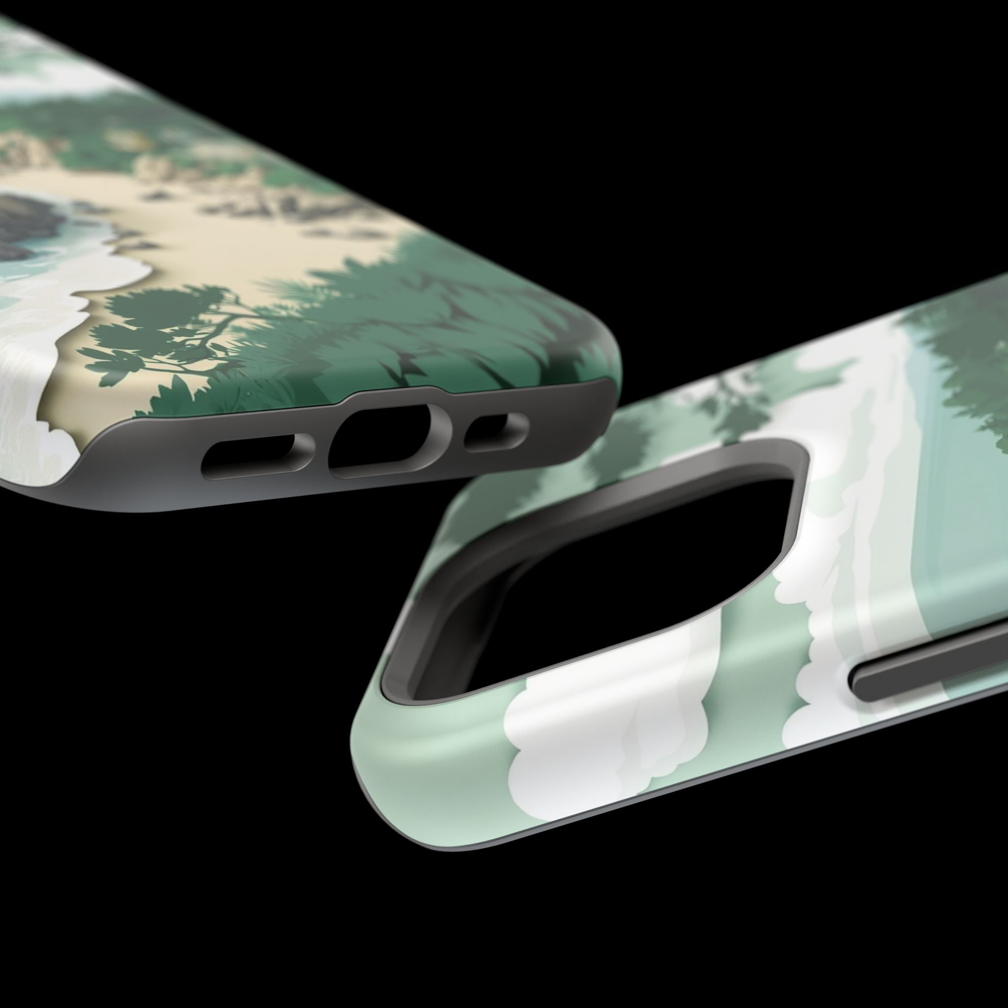 iPhone Pebble Beach Paper Cut Art Bold Modern Everyday Snap Case · iPhone Case
