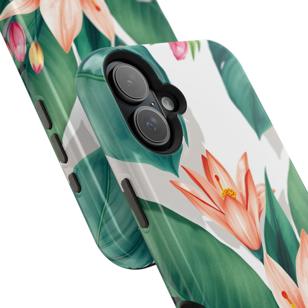 iPhone Tropical Bloom Sage And Ivory Slim Snap Case Gal · iPhone Case