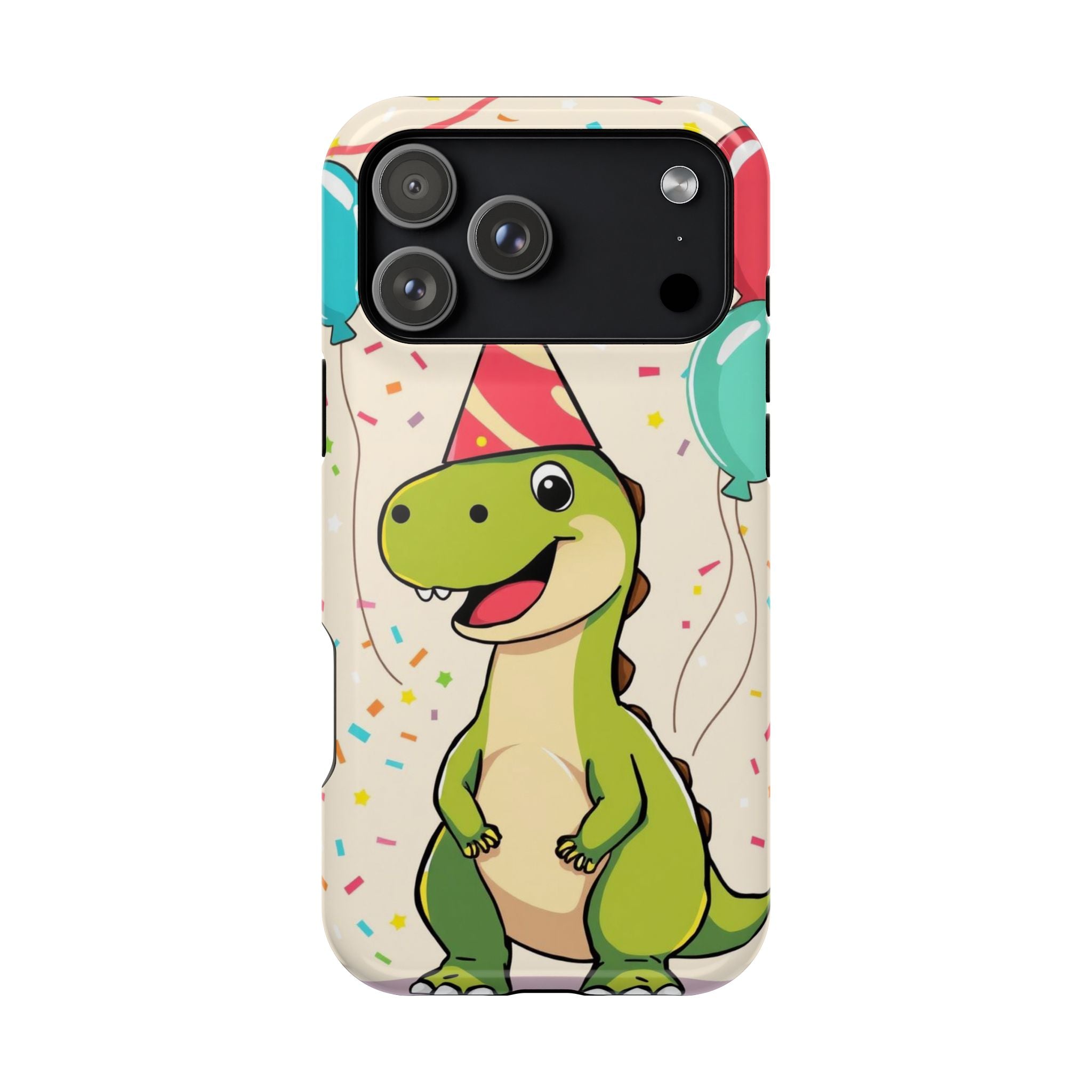 iPhone Dino with Party Hat Kids Fun Phone Case Gift Slim Snap Case · iPhone Case