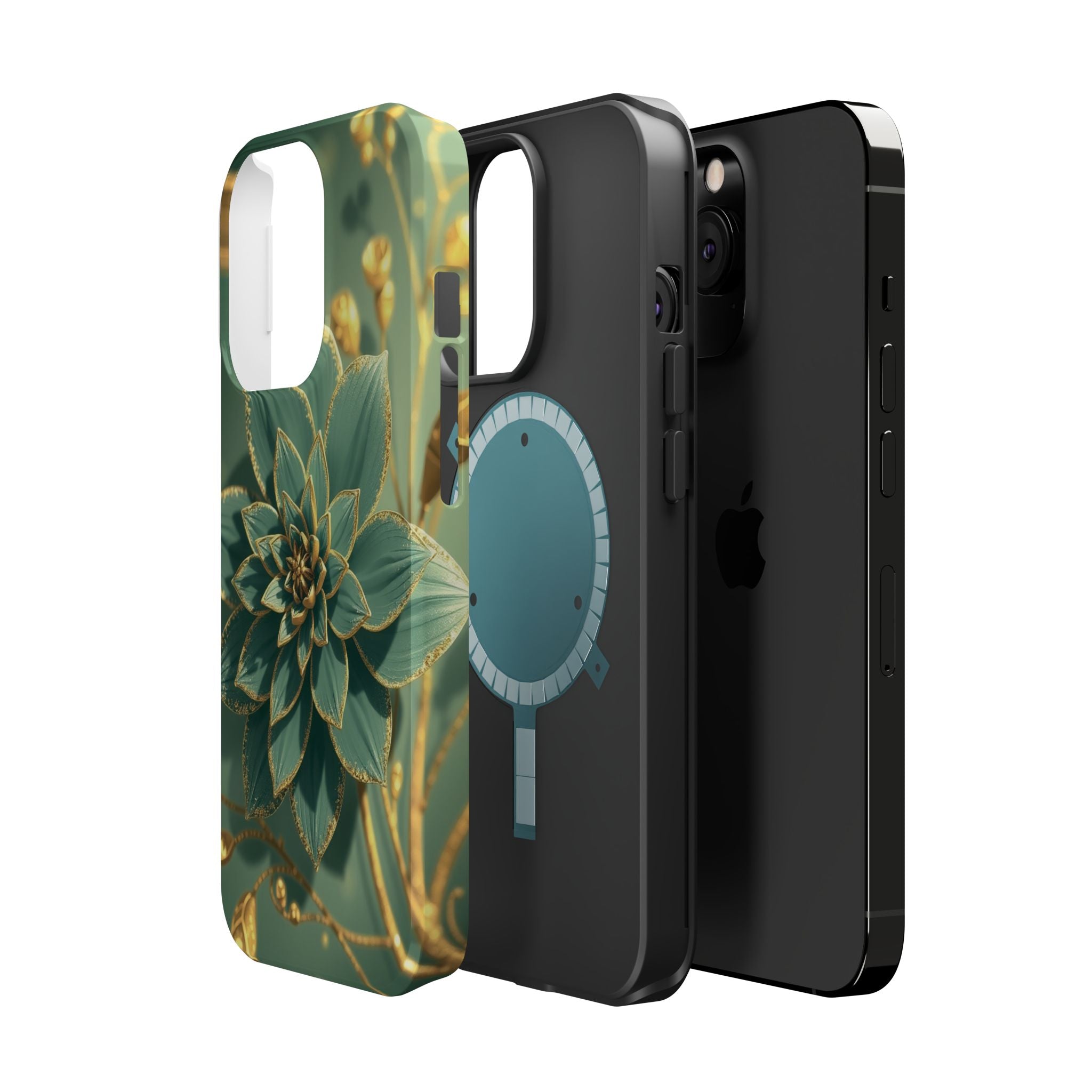 iPhone Floral Gold Foil Pixel Art -Bit Slim Everyday Designer Case · iPhone Case