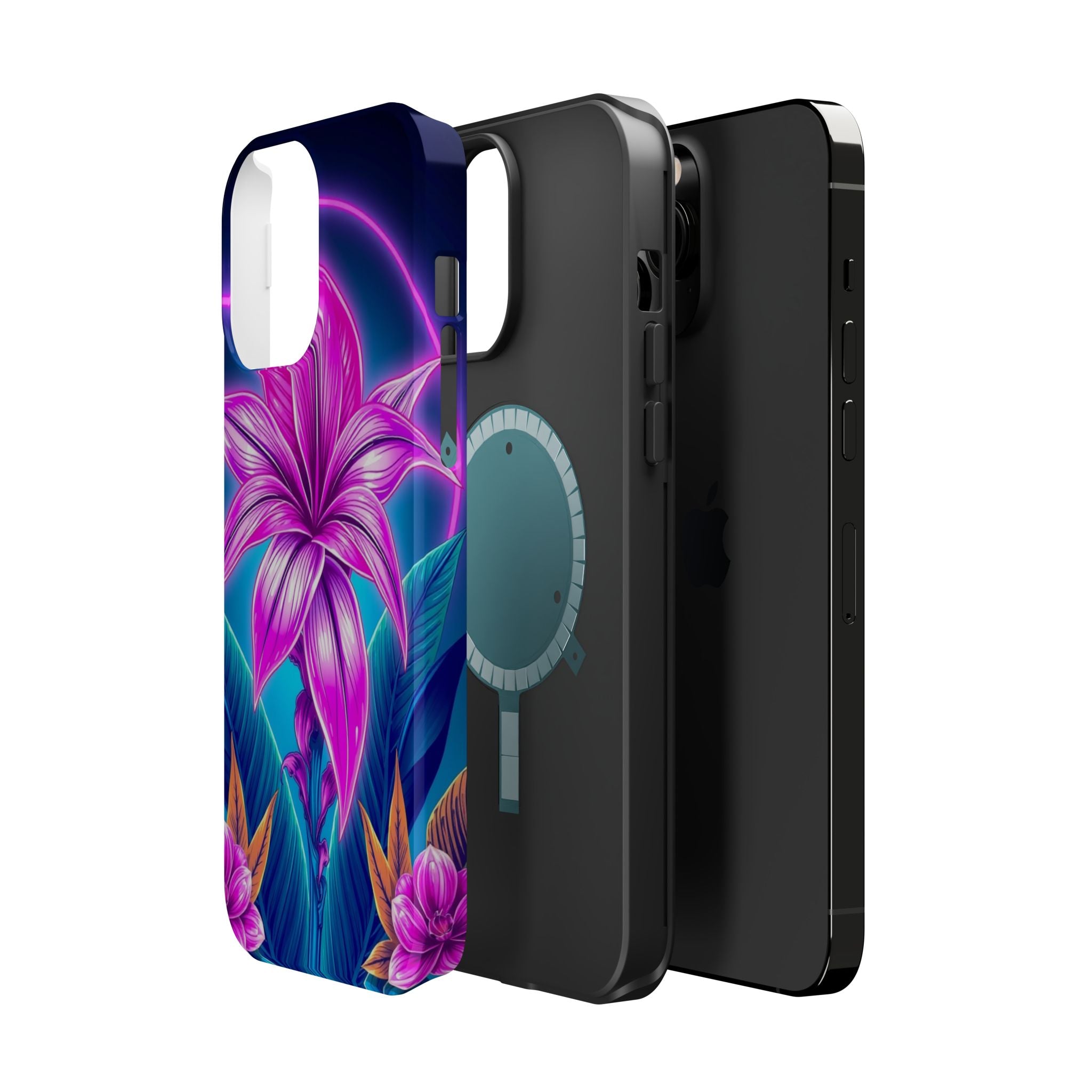 iPhone Tropical Bloom Neon Cyberpunk Slim Everyday Designer Case · iPhone Case