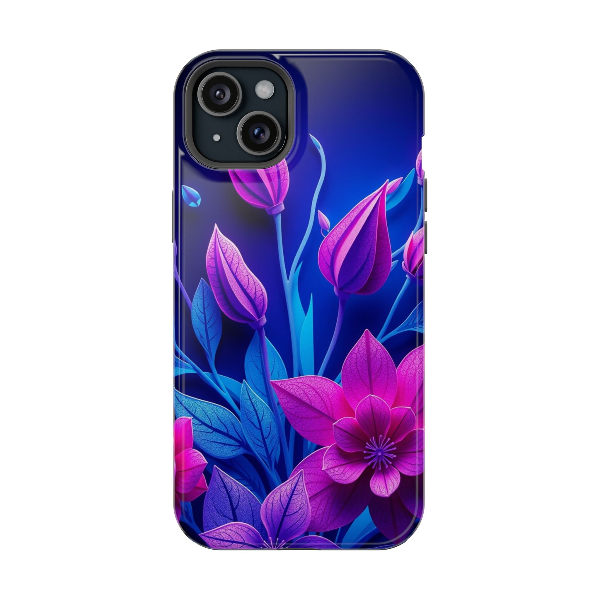 iPhone Neon Floral Paper Cut Art Bold Modern Everyday Snap Case · iPhone Case