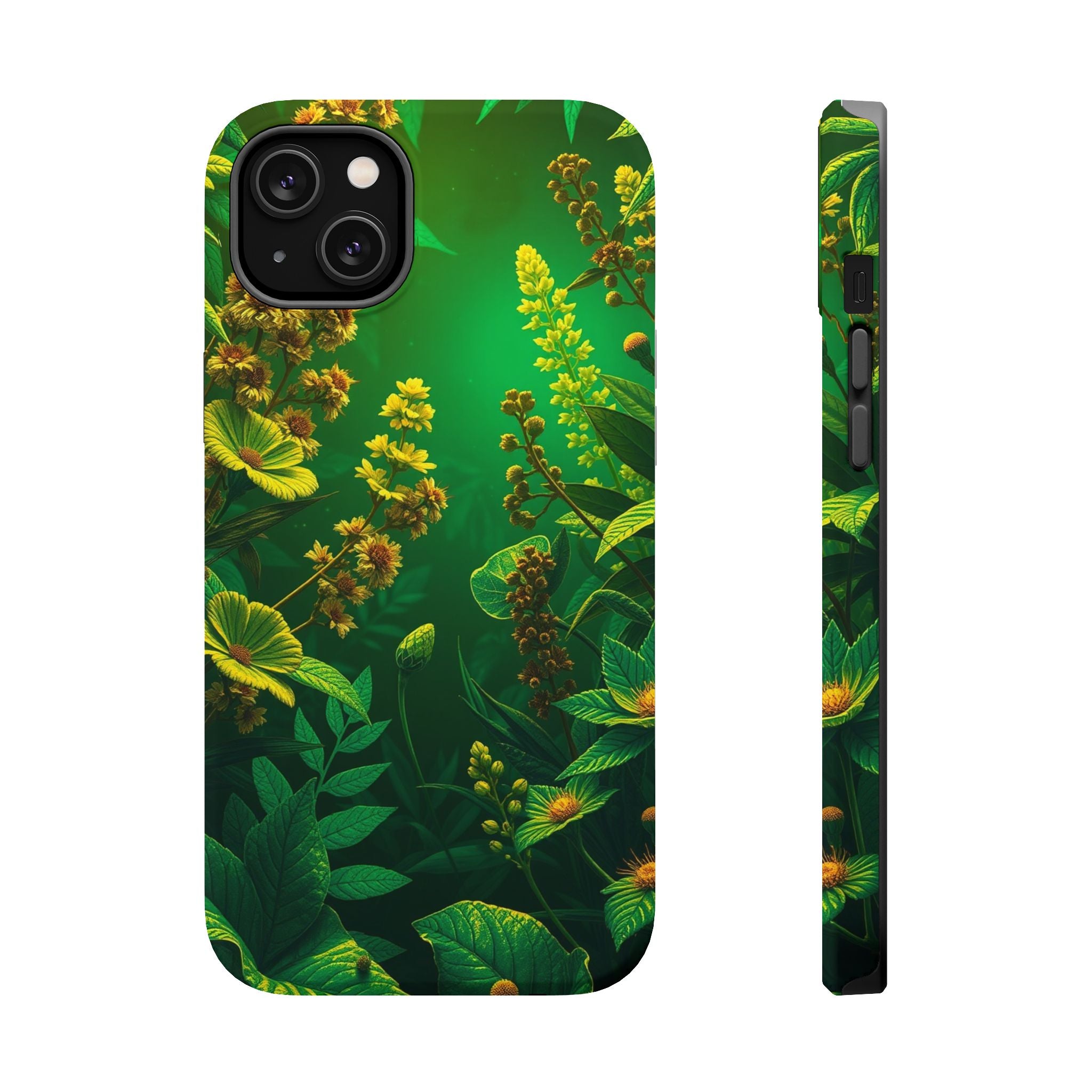 iPhone Emerald Green And Gold Vintage Botanicals Print Slim Snap Case · iPhone C