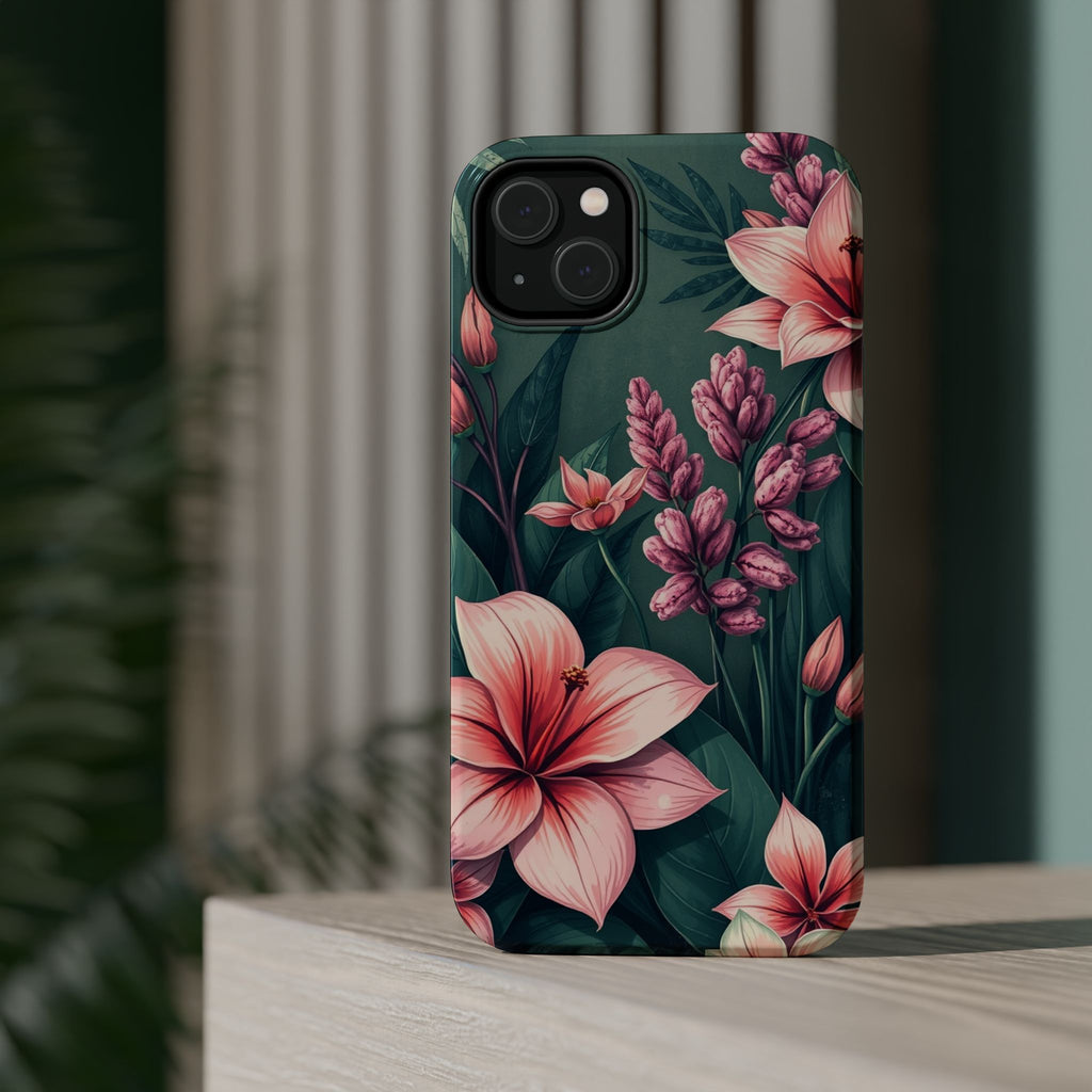 iPhone Mint And Blush Jungle Floral Slim Everyday Designer Case · iPhone Case