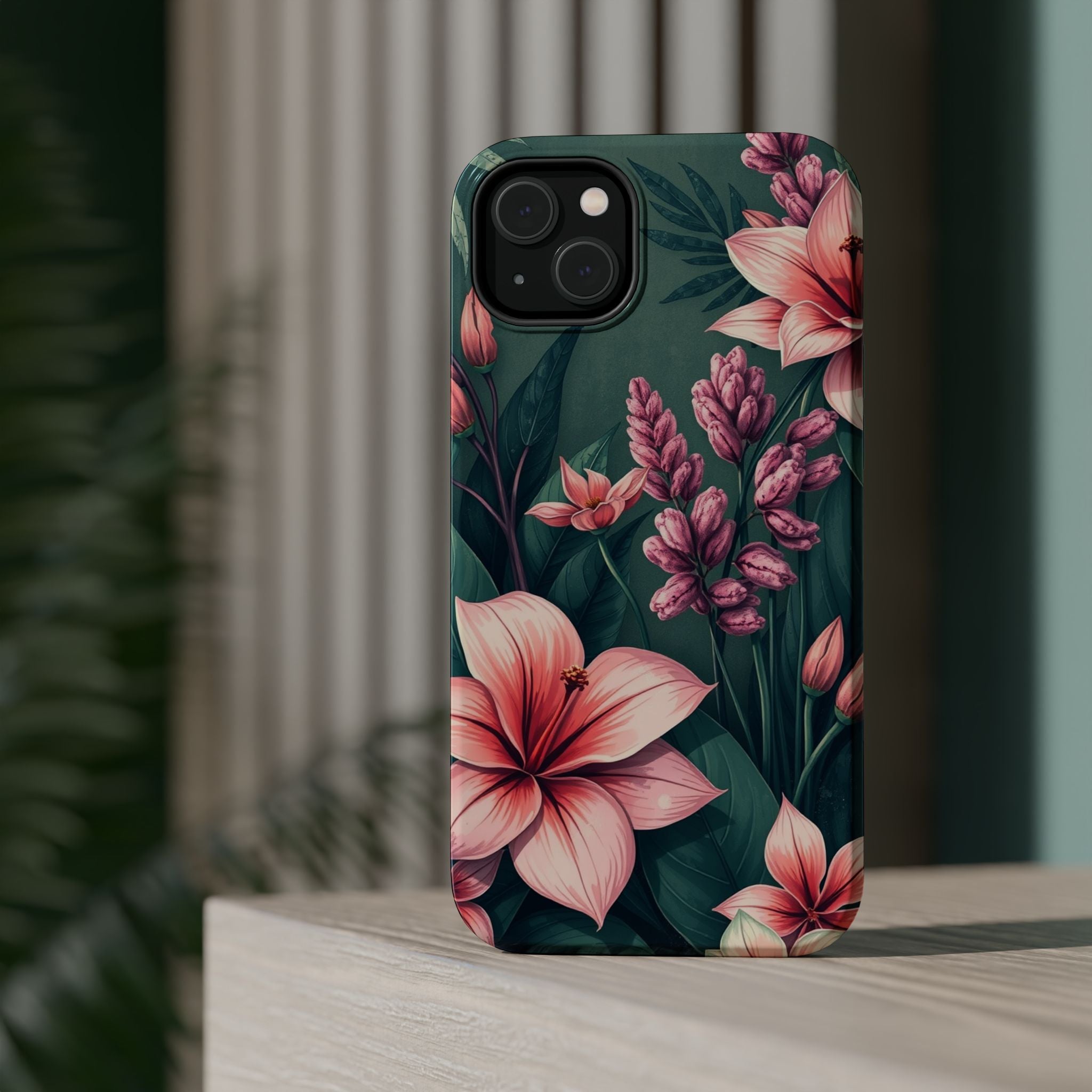 iPhone Mint And Blush Jungle Floral Slim Everyday Designer Case · iPhone Case
