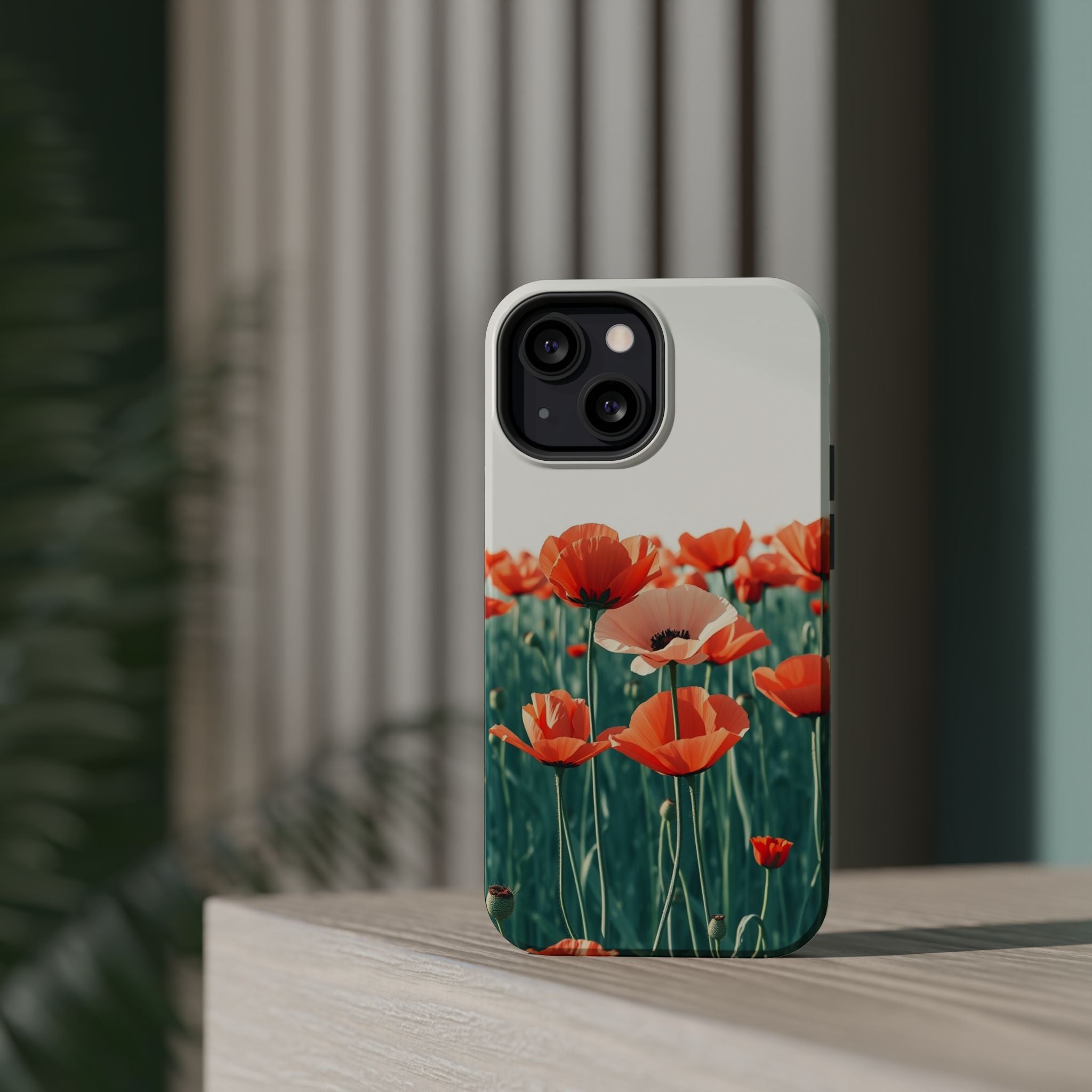 iPhone Mint And Blush Poppy Field 10 Slim Everyday Designer Case · iPhone Case