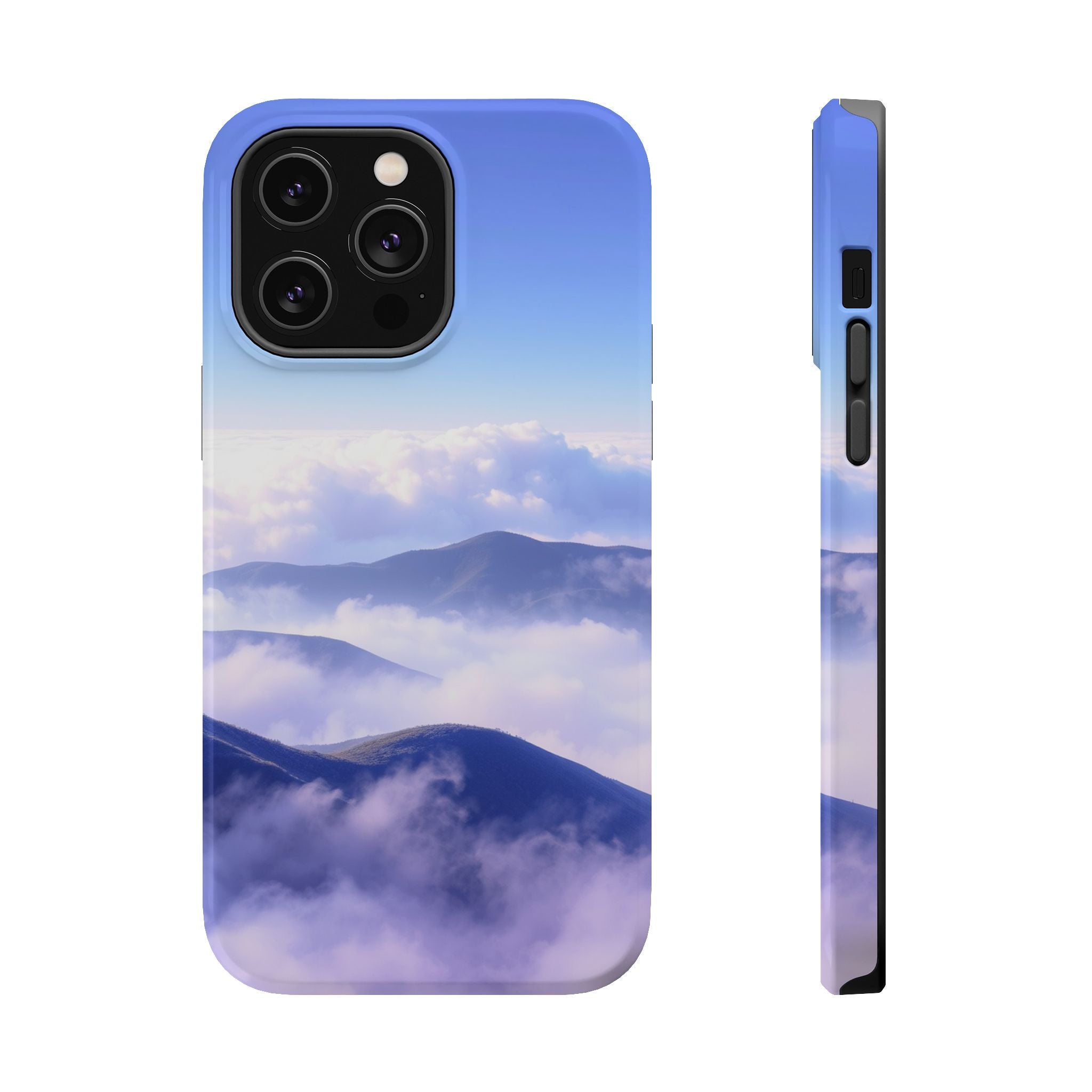 iPhone Dreamy Fog Rolling Over Hills Design Soft iPhone 20 Finish · iPhone Case