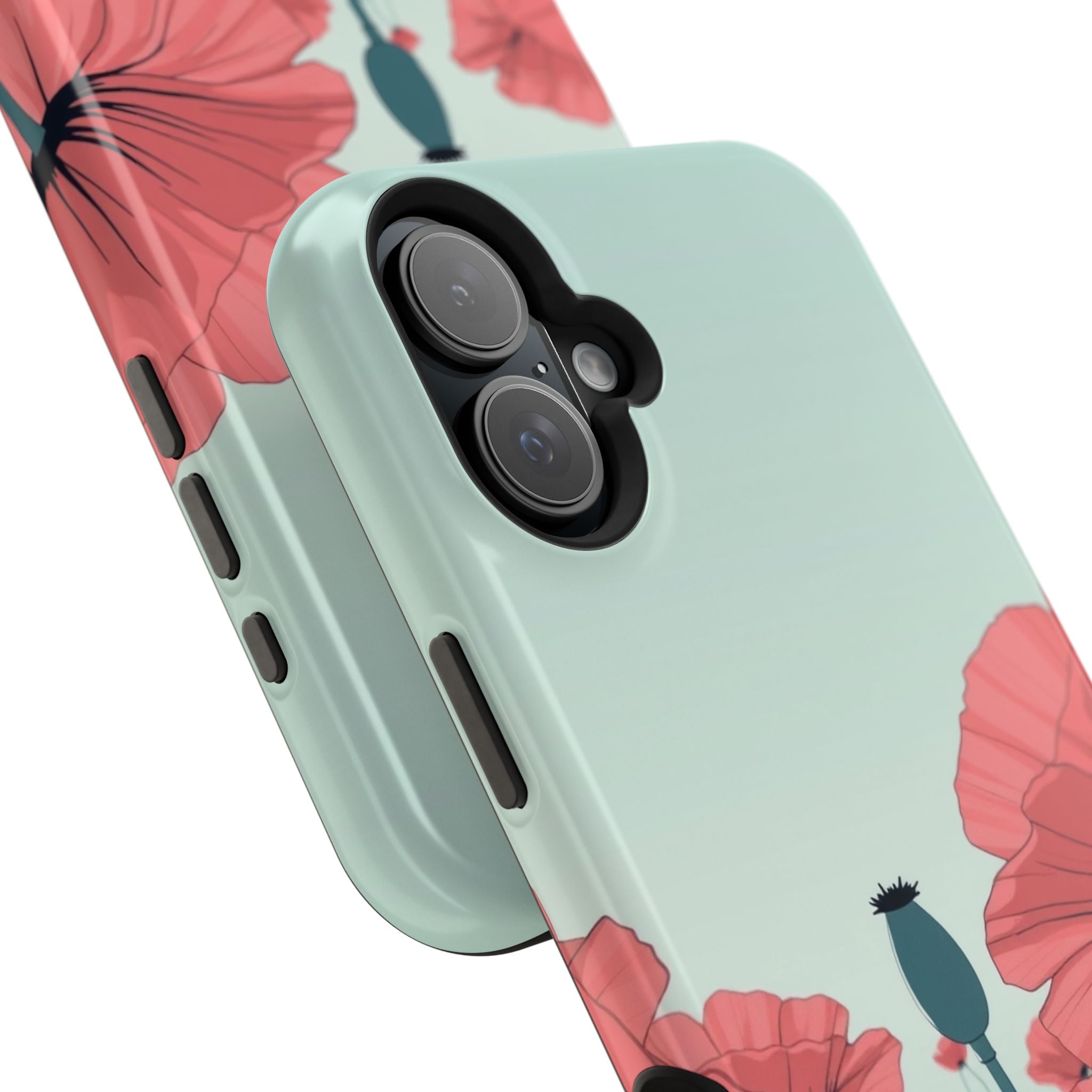 iPhone Mint And Blush Poppy Field Bold Modern Everyday Snap Case · iPhone Case