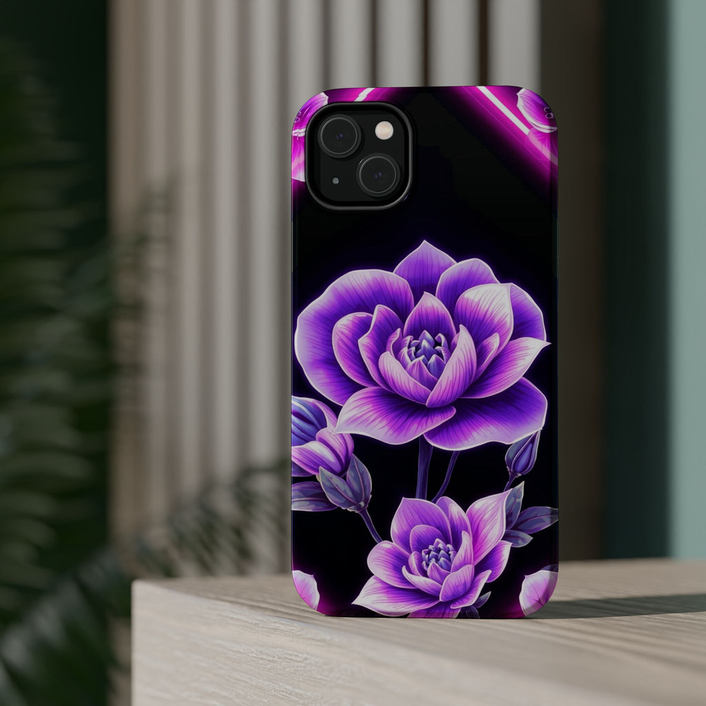 iPhone Floral Ombre Neon Cyberpunk Bold Modern Everyday Snap Case · iPhone Case
