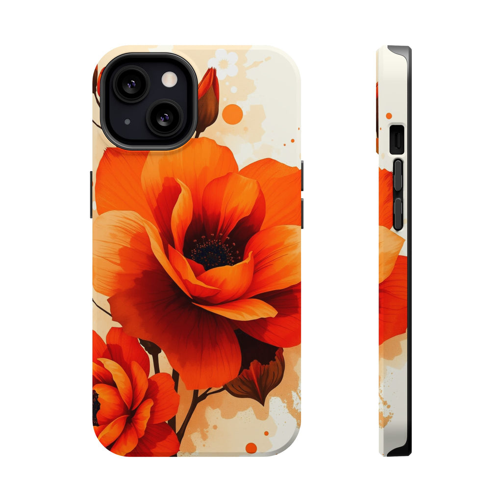iPhone Burnt Orange And Sand Floral Ink Wash Slim iPhone Everyday · iPhone Case