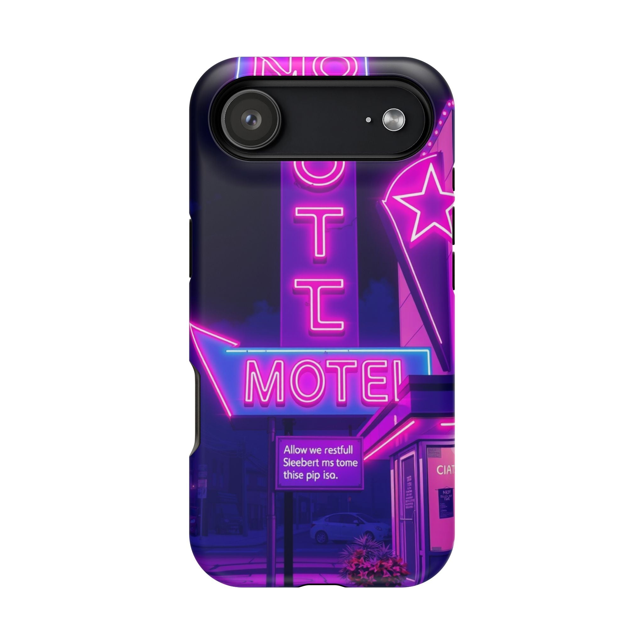 iPhone Neon Sign Motel Enchanted Art Slim Everyday Designer Case · iPhone Case