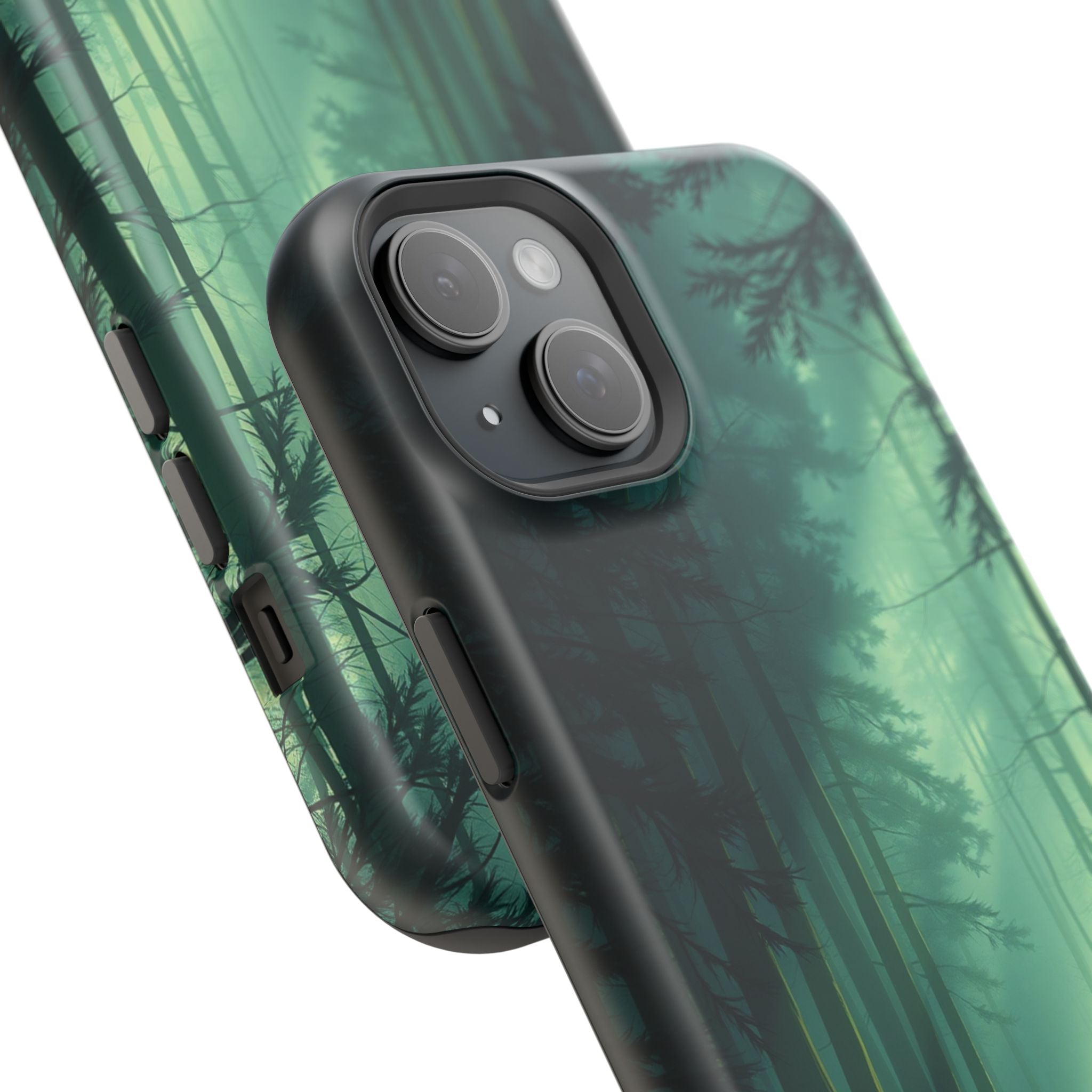iPhone Emerald Green And Gold Misty Forest Path Soft iPhone Finish · iPhone Case