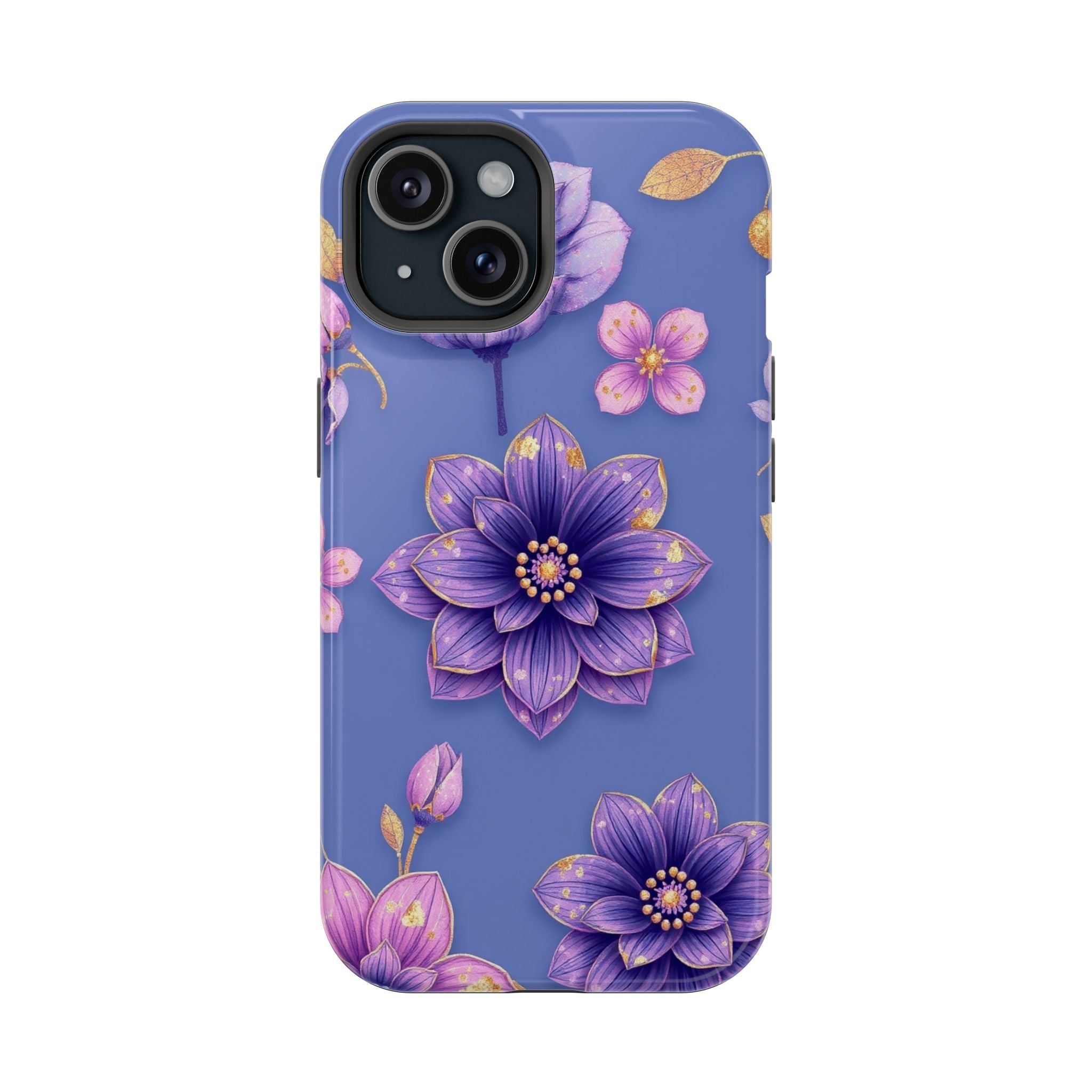 iPhone Indigo And Violet Floral Gold Foil Slim iPhone Everyday Designer · iPhone