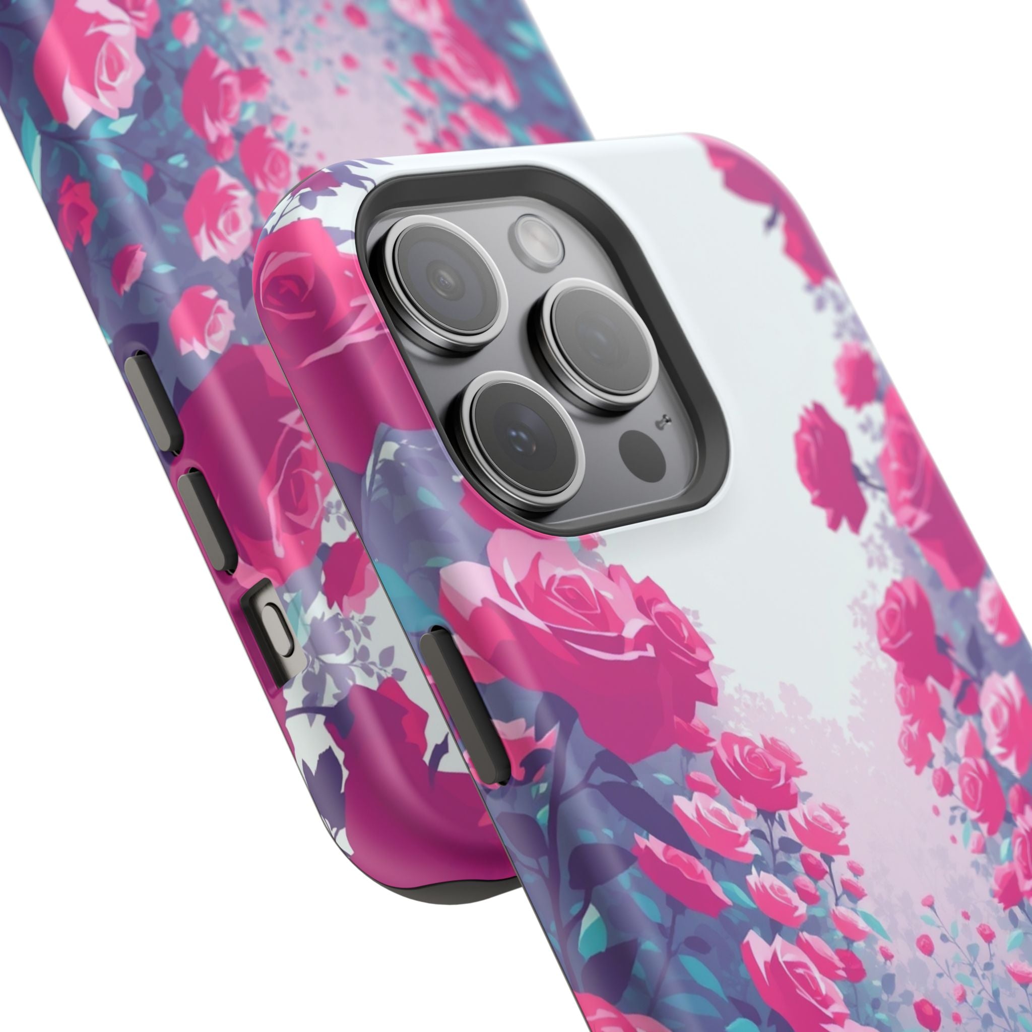 iPhone Cyan And Magenta Rose Garden Slim Everyday Designer Case · iPhone Case
