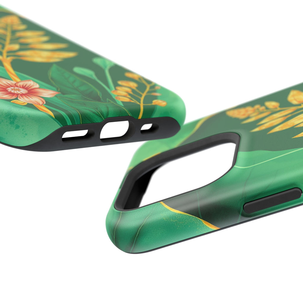 iPhone Emerald Green And Gold Botanical Illustration Ga Slim Snap Case · iPhone
