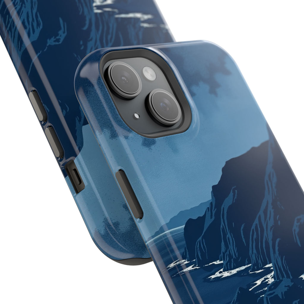 iPhone Midnight Blue And Silver Hibiscus Coast Carry Case Slim Snap Case · iPhon