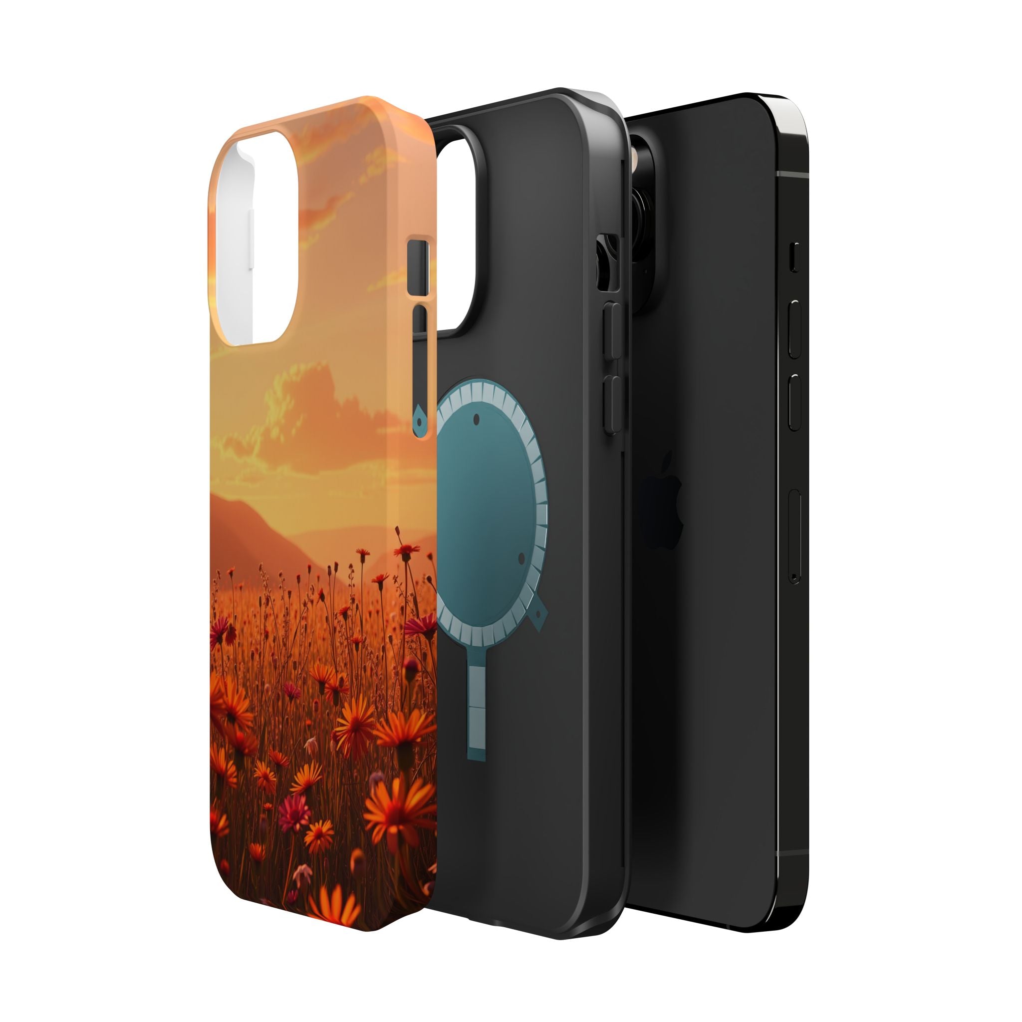 iPhone Sunset Amber And Peach Wildflower Field Soft iPhone Finish · iPhone Case