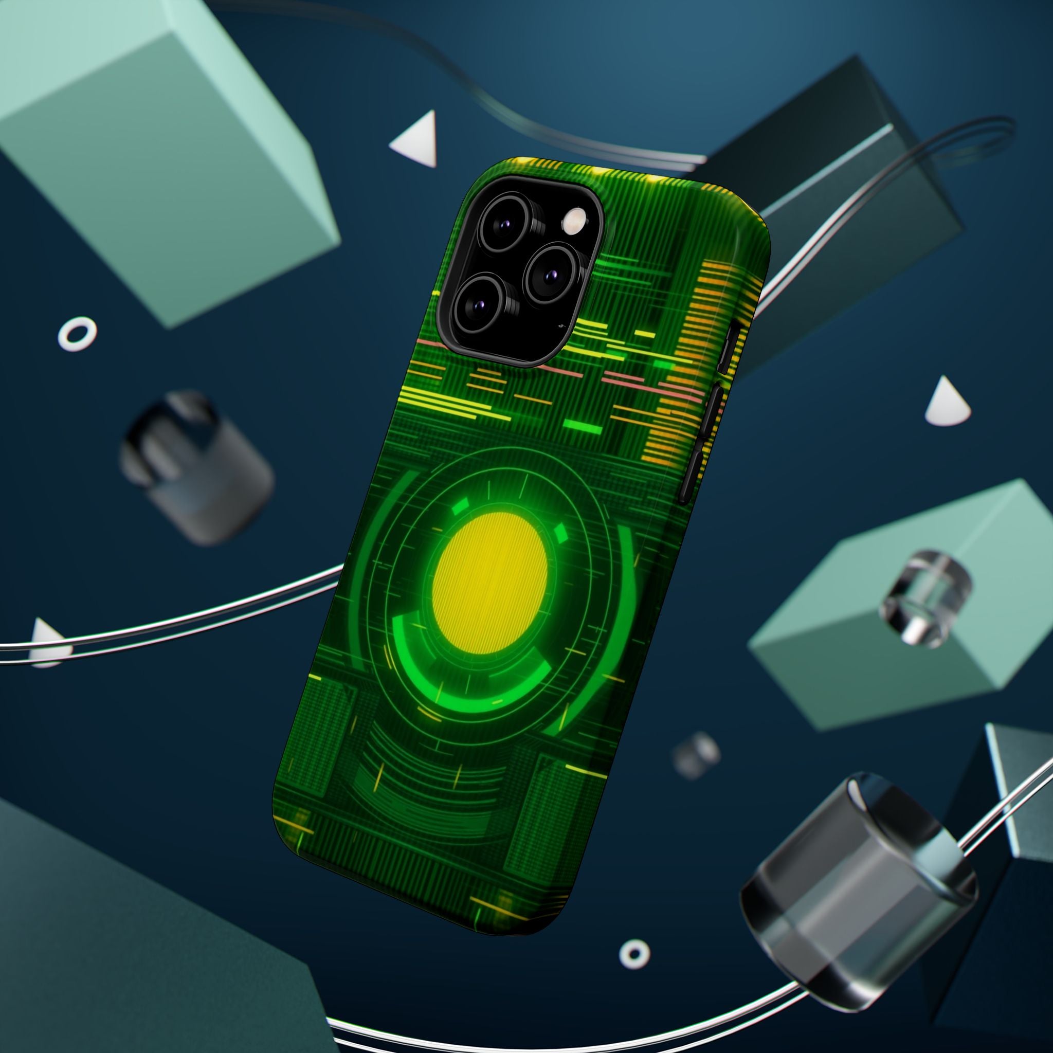 iPhone Emerald Green And Gold VHS Static Slim Everyday Designer Case · iPhone Ca