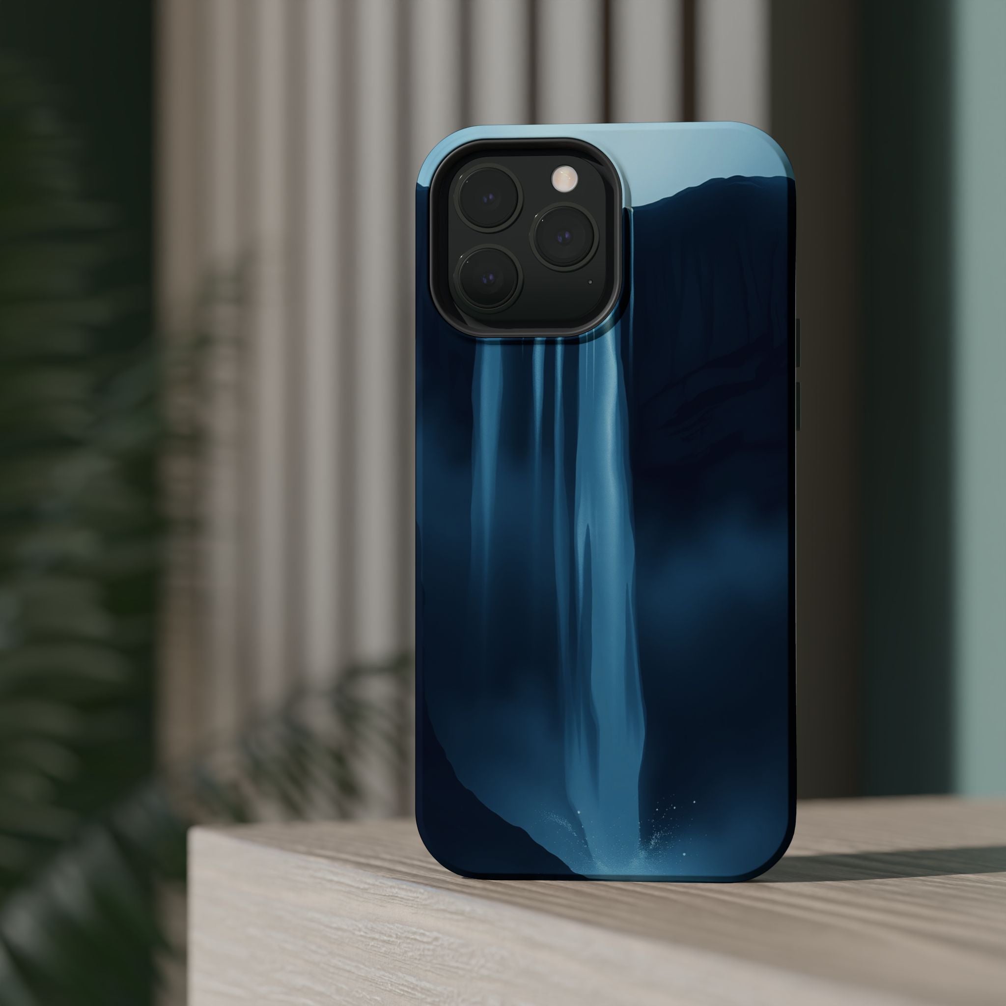iPhone Midnight Blue And Silver Waterfall Mist Soft iPhone Finish · iPhone Case