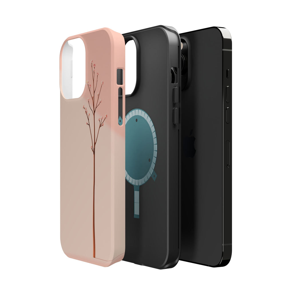 iPhone Rose Pink And Cream Minimalist Stem Slim iPhone Everyday · iPhone Case