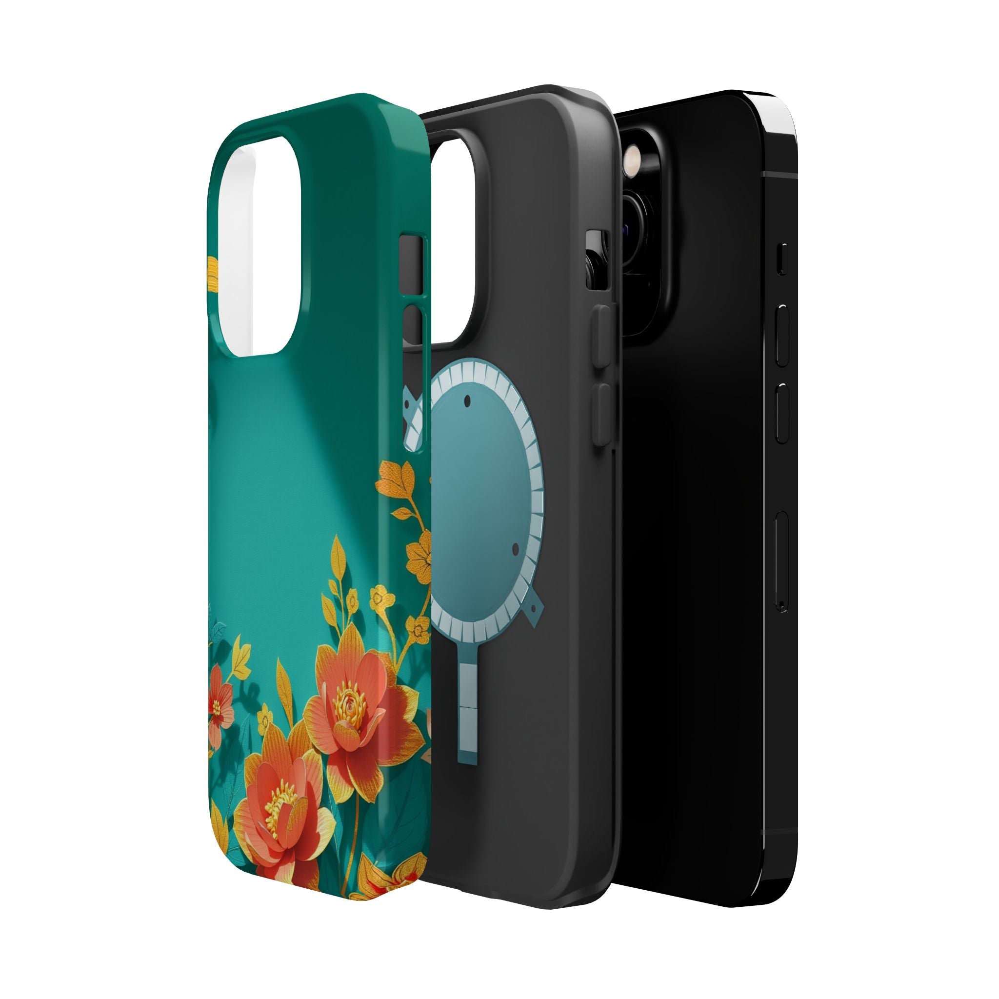 iPhone Floral Gold Foil Paper Cut Art Slim Everyday Designer Case · iPhone Case