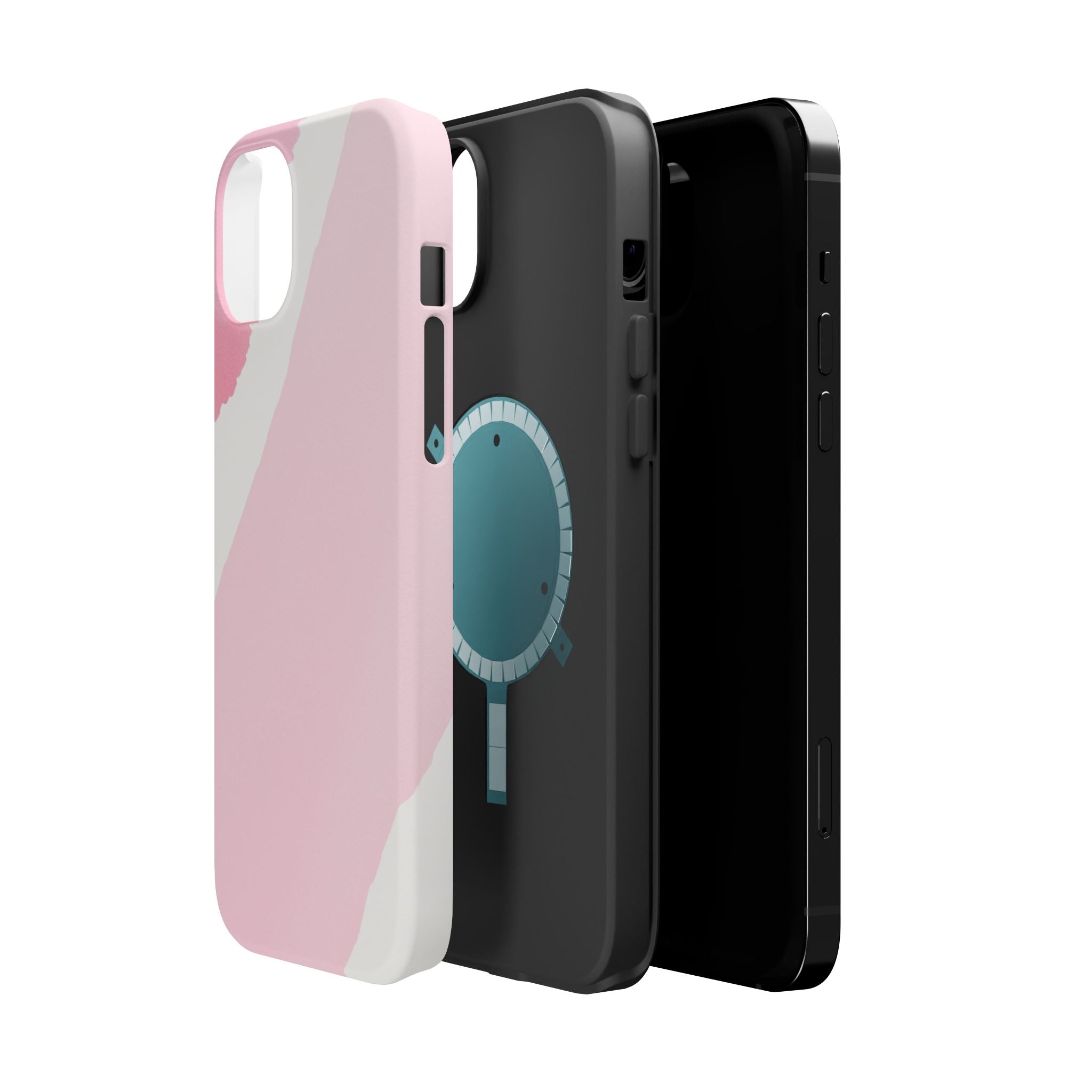 iPhone Rose Pink And Cream Calligraphic Stroke Soft iPhone Finish · iPhone Case