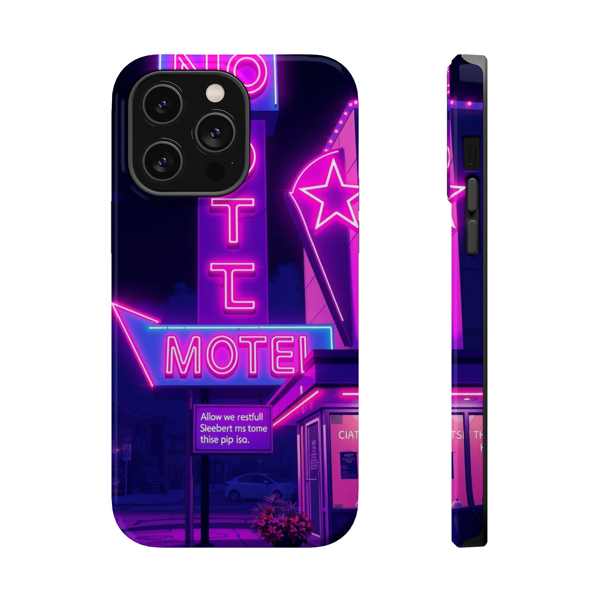 iPhone Neon Sign Motel Enchanted Art Slim Everyday Designer Case · iPhone Case