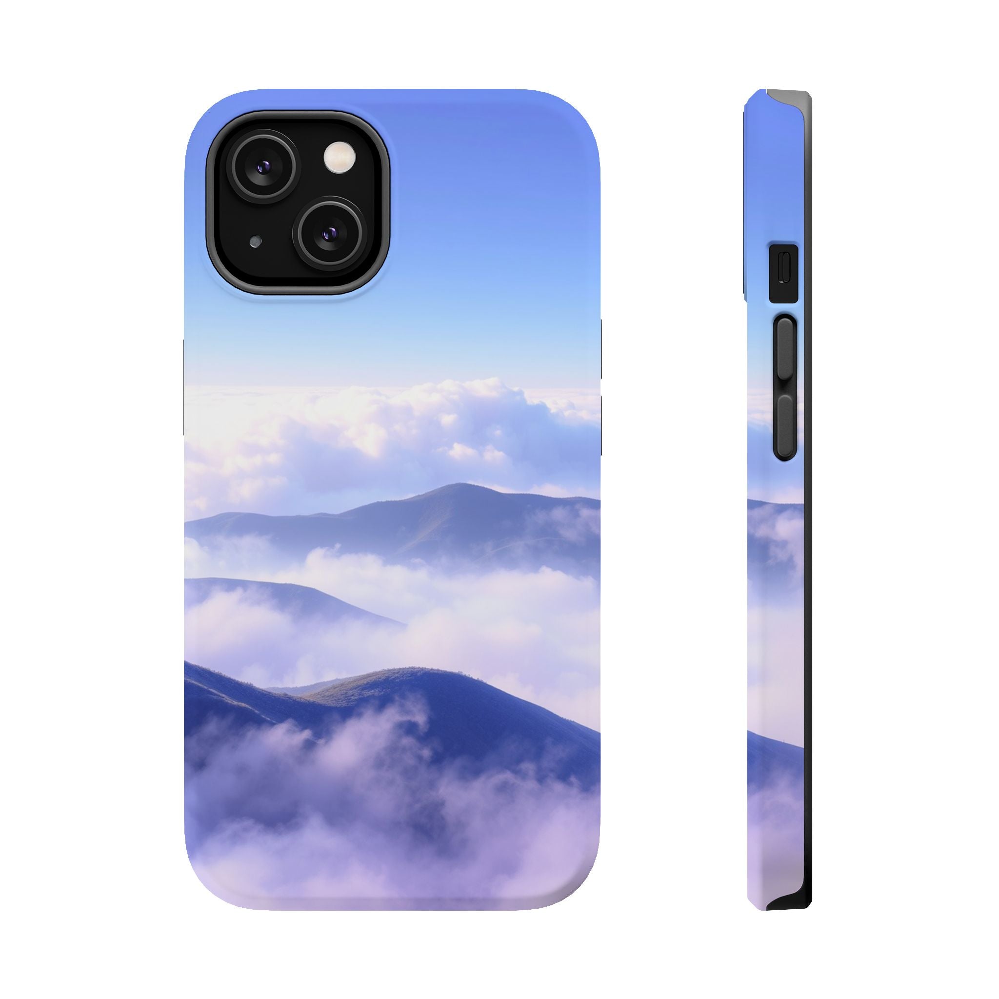 iPhone Dreamy Fog Rolling Over Hills Design Soft iPhone 20 Finish · iPhone Case