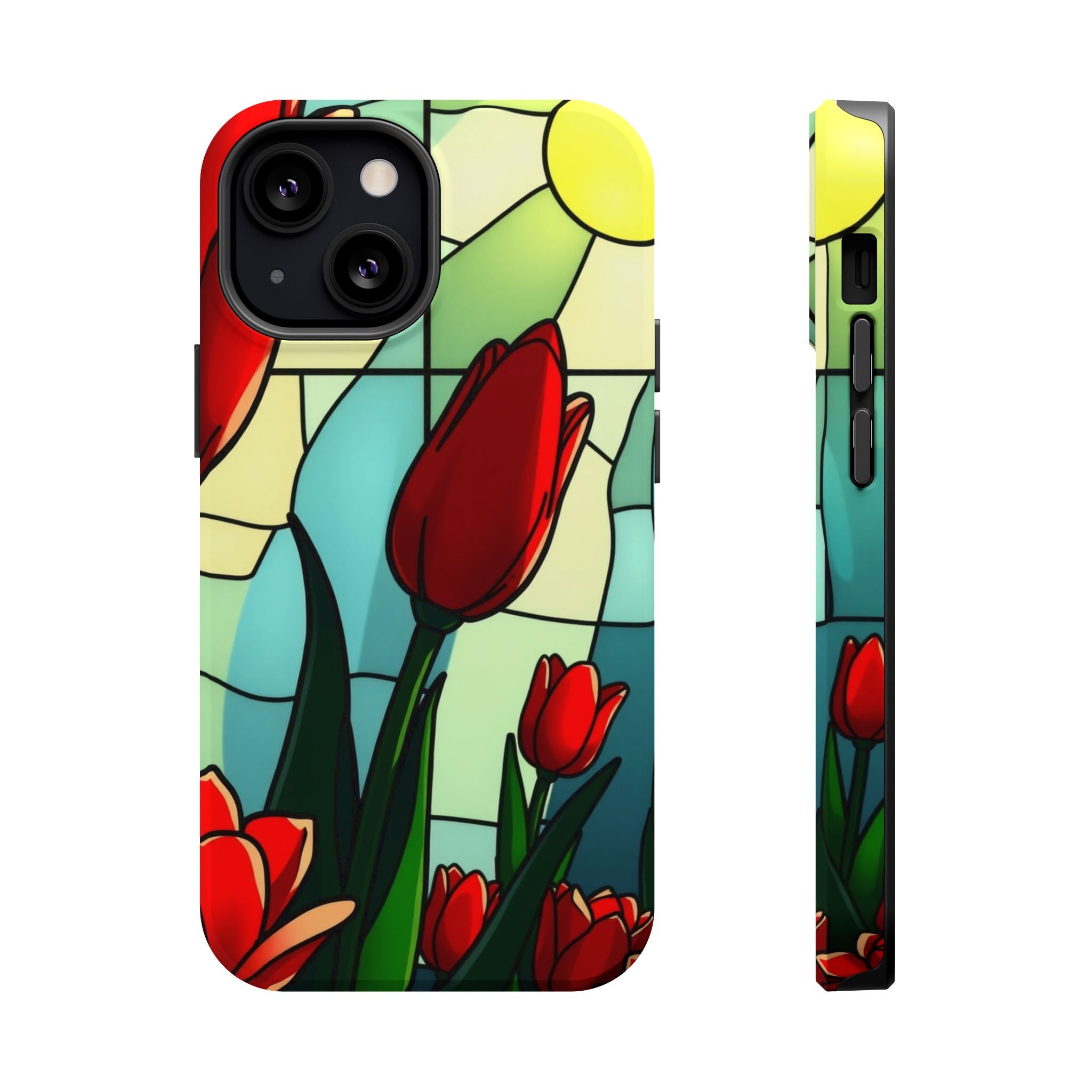 iPhone Tulip Row Stained Glass Slim Everyday Designer Case · iPhone Case