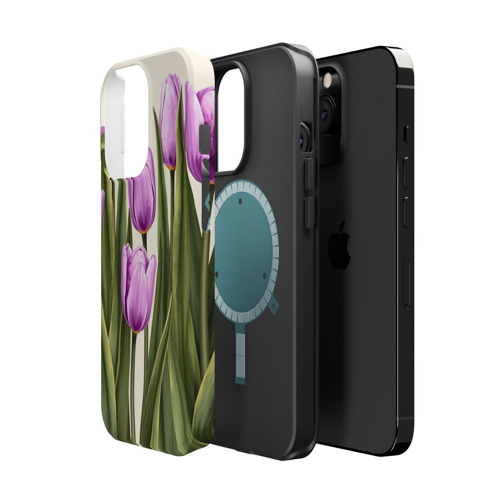 iPhone Tulip Row Electric Art 14 Bold Modern Everyday Snap Case · iPhone Case