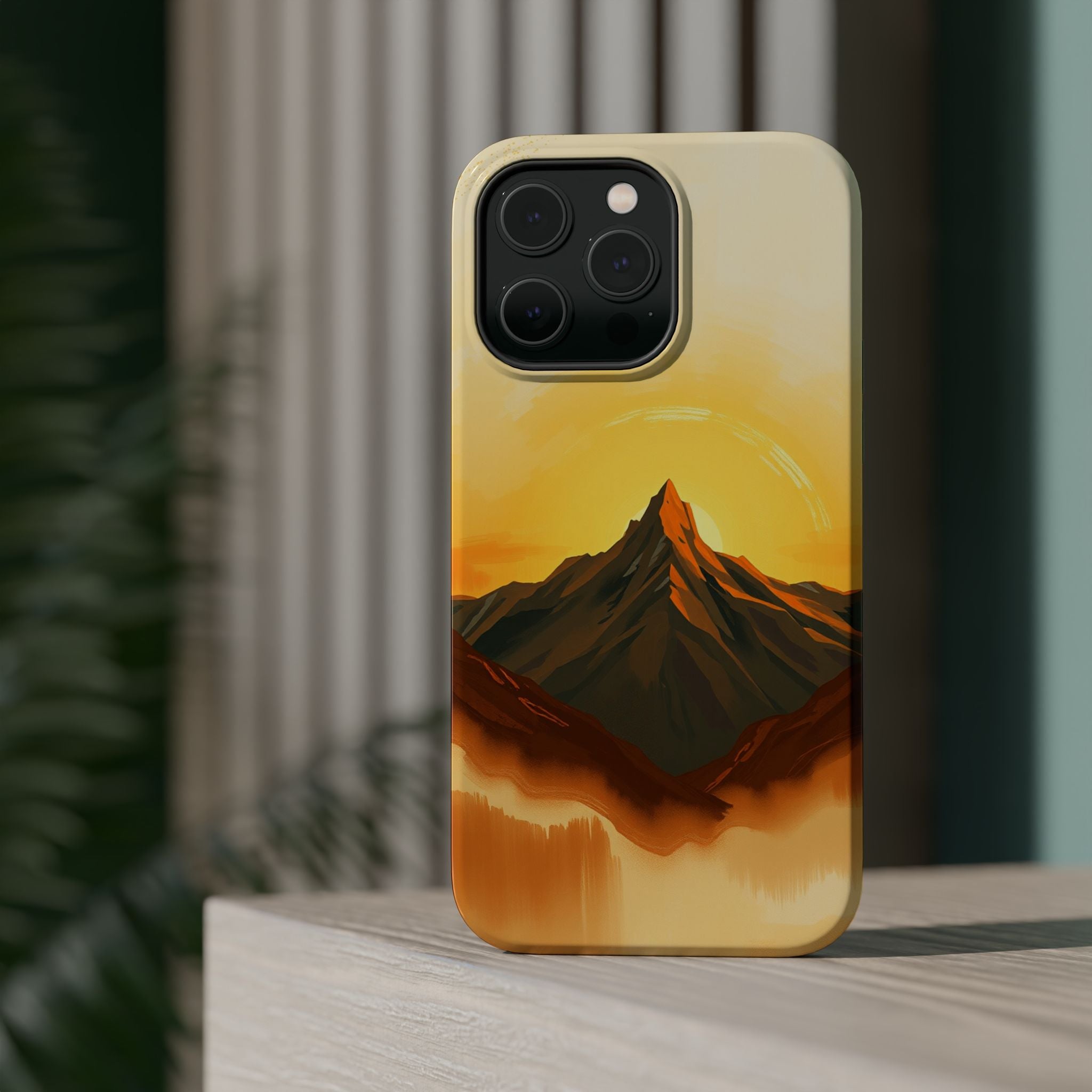 iPhone Mustard And Rust Mountain at Sunrise Slim iPhone Everyday · iPhone Case