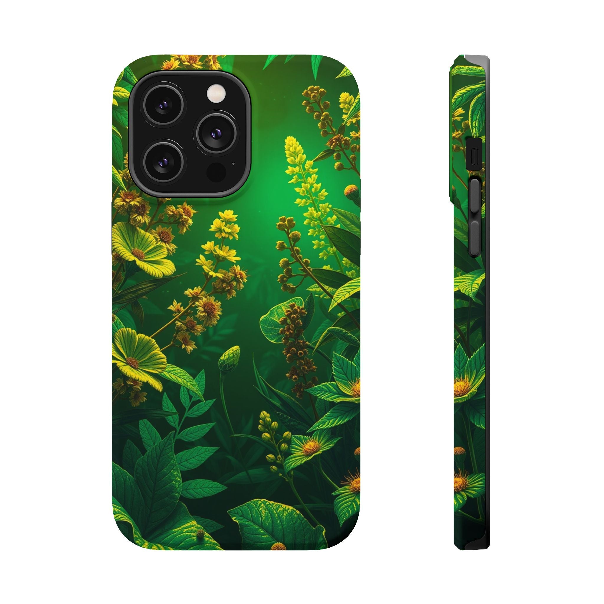 iPhone Emerald Green And Gold Vintage Botanicals Print Slim Snap Case · iPhone C