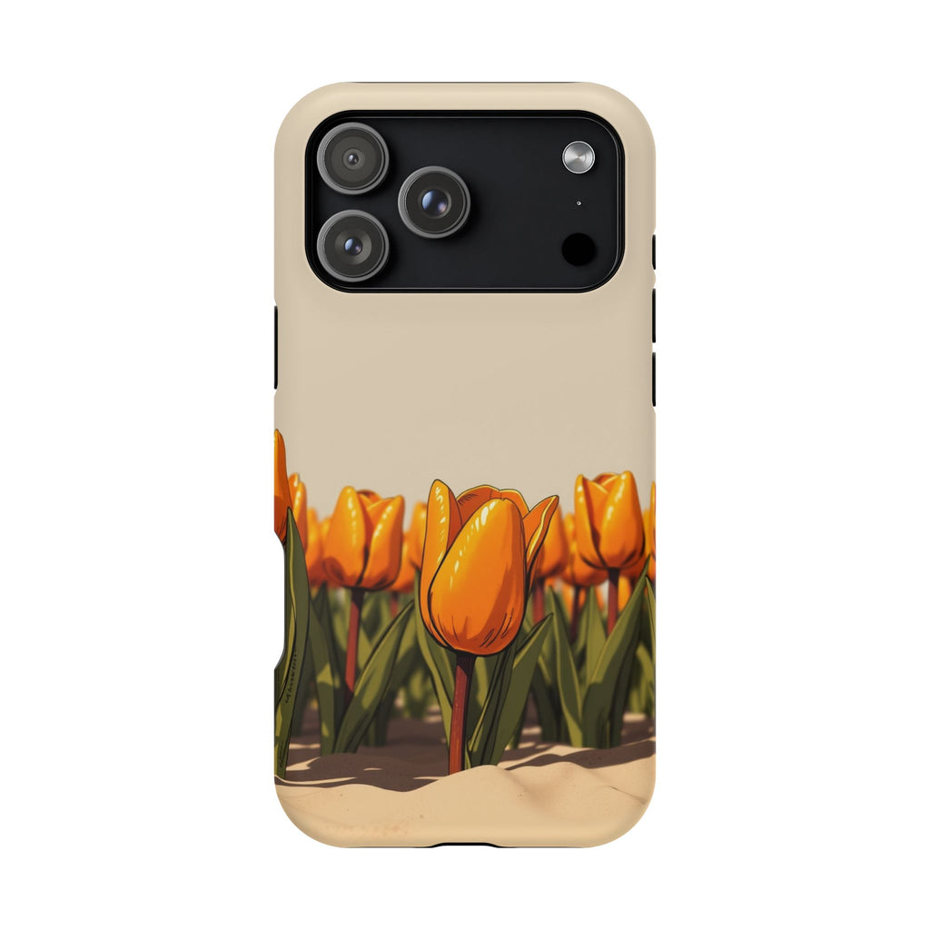 iPhone Burnt Orange And Sand Tulip Row Slim Everyday Designer Case · iPhone Case