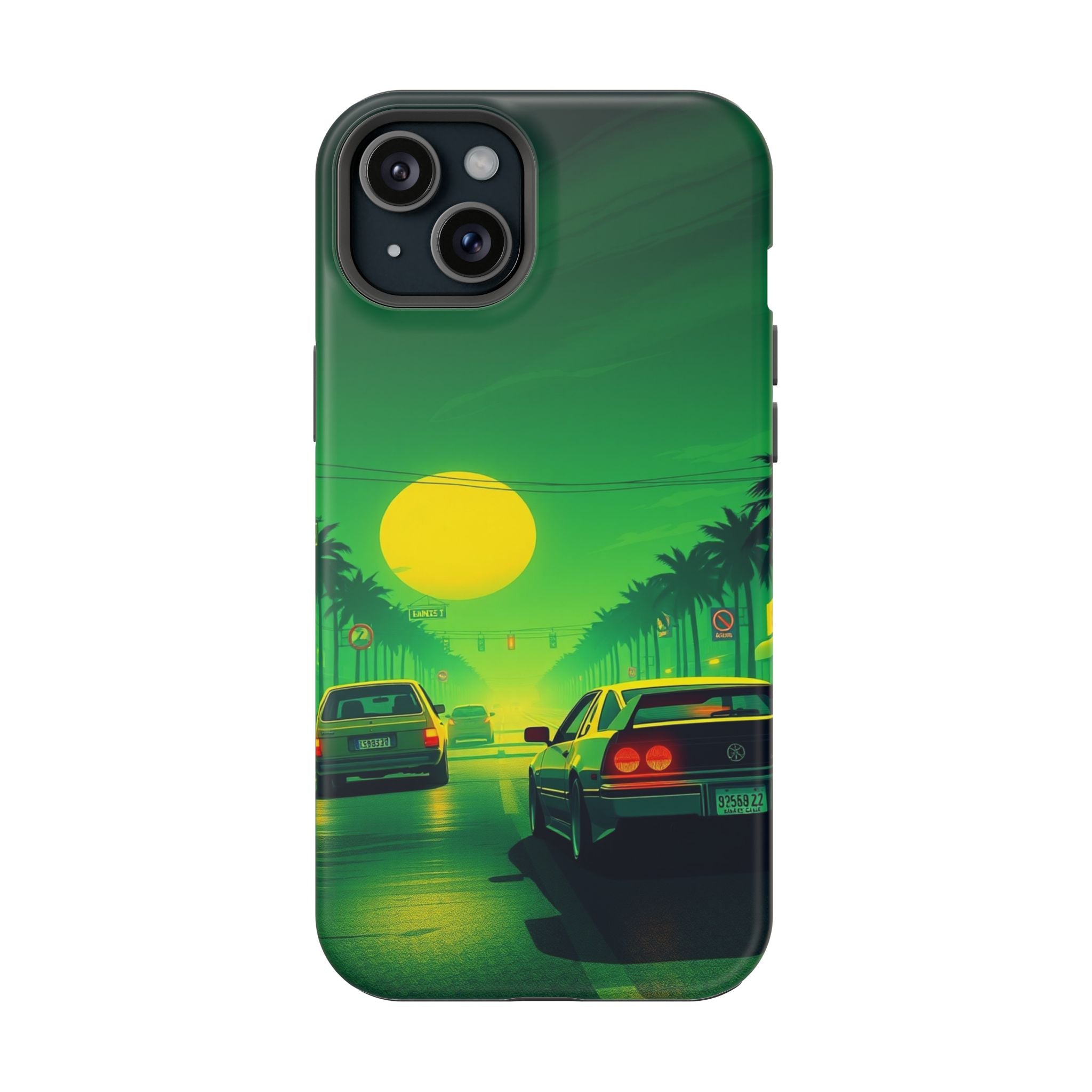 iPhone Dreamy Sunset Drive 80s Design Slim Everyday Designer Case · iPhone Case