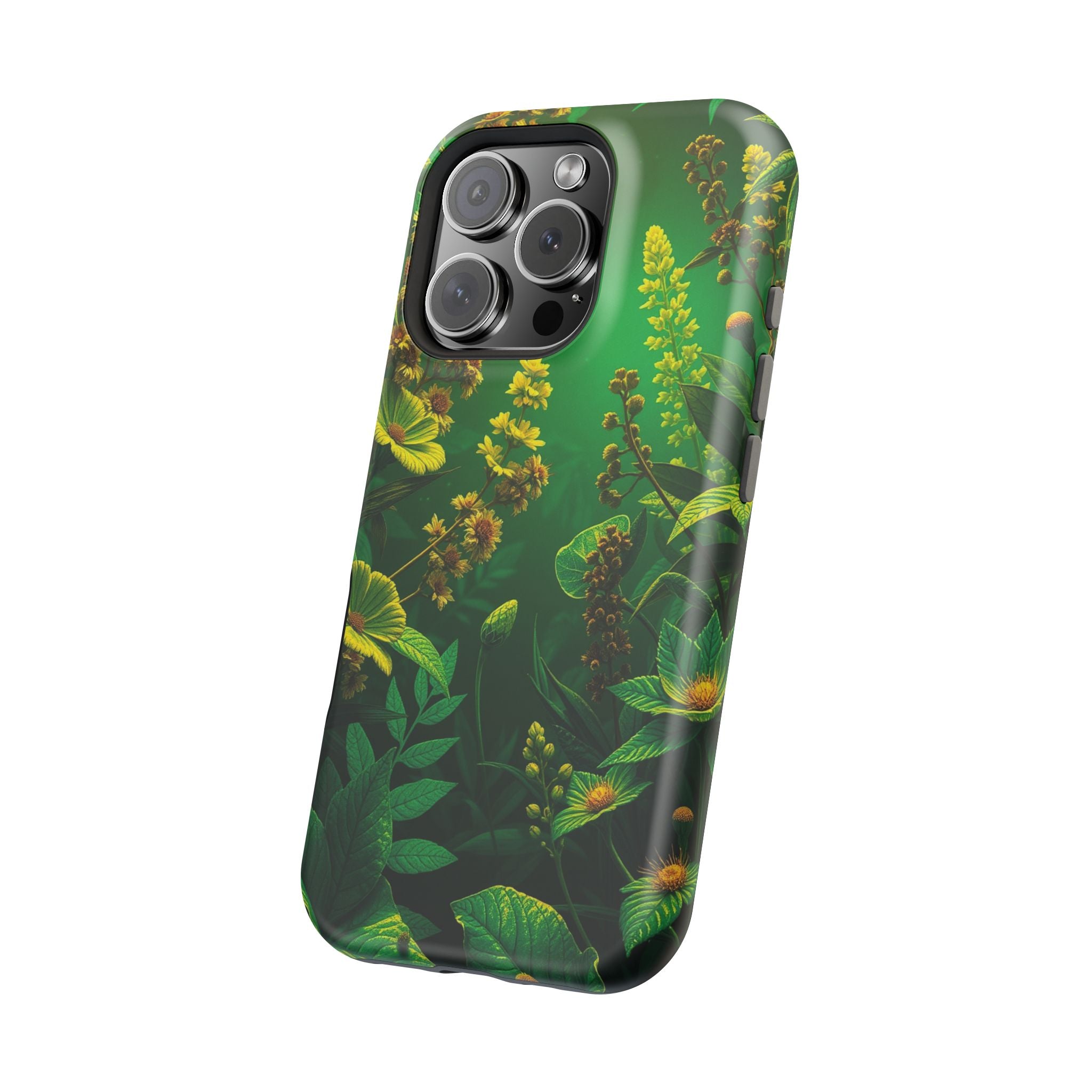 iPhone Emerald Green And Gold Vintage Botanicals Print Slim Snap Case · iPhone C