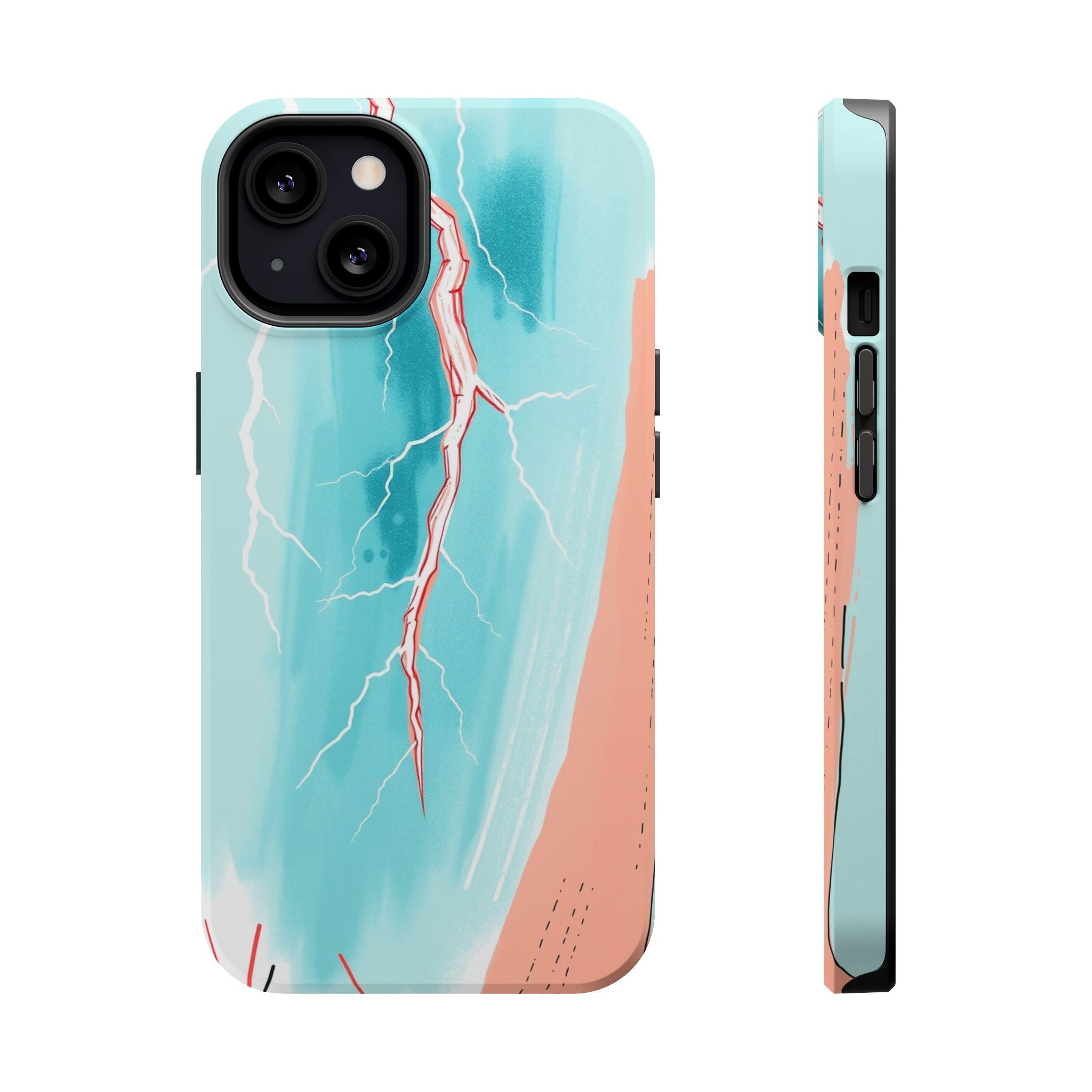 iPhone Teal And Coral Prairie Lightning Slim Everyday iPhone Designer · iPhone C