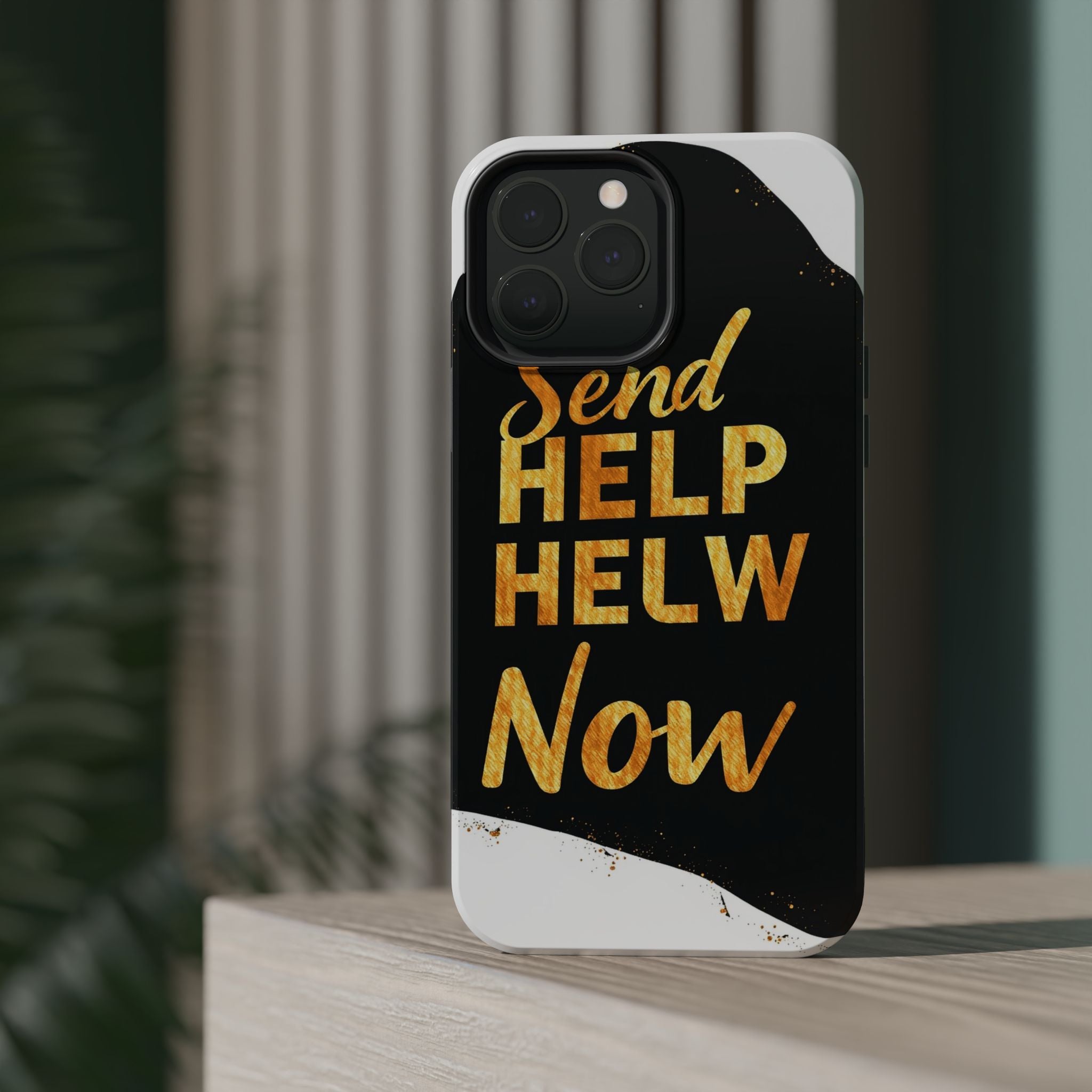 iPhone Send Help Now Enchanted Art Bold Modern Everyday Snap Case · iPhone Case