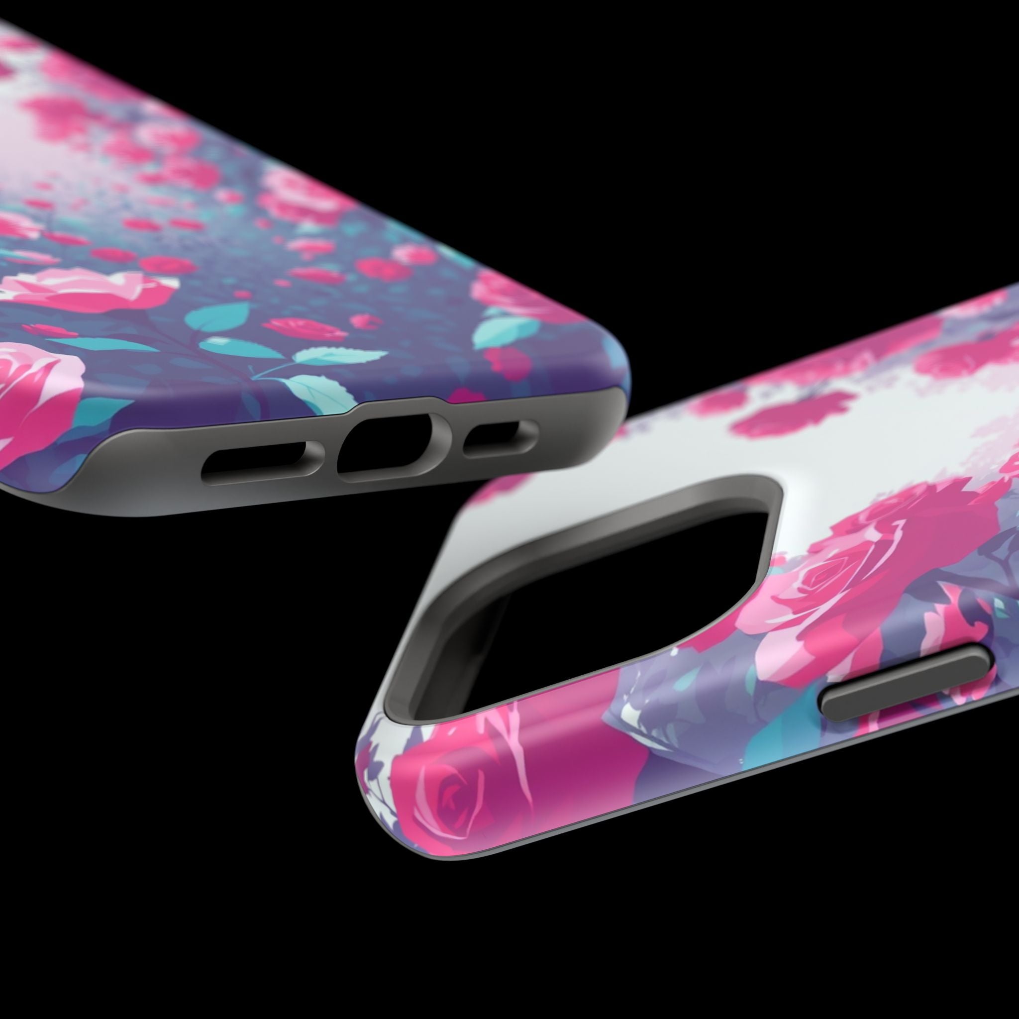 iPhone Cyan And Magenta Rose Garden Slim Everyday Designer Case · iPhone Case