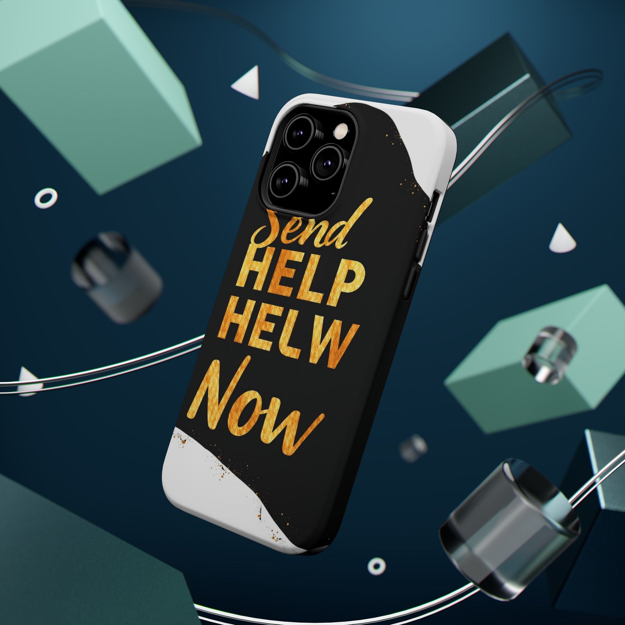 iPhone Send Help Now Enchanted Art Bold Modern Everyday Snap Case · iPhone Case