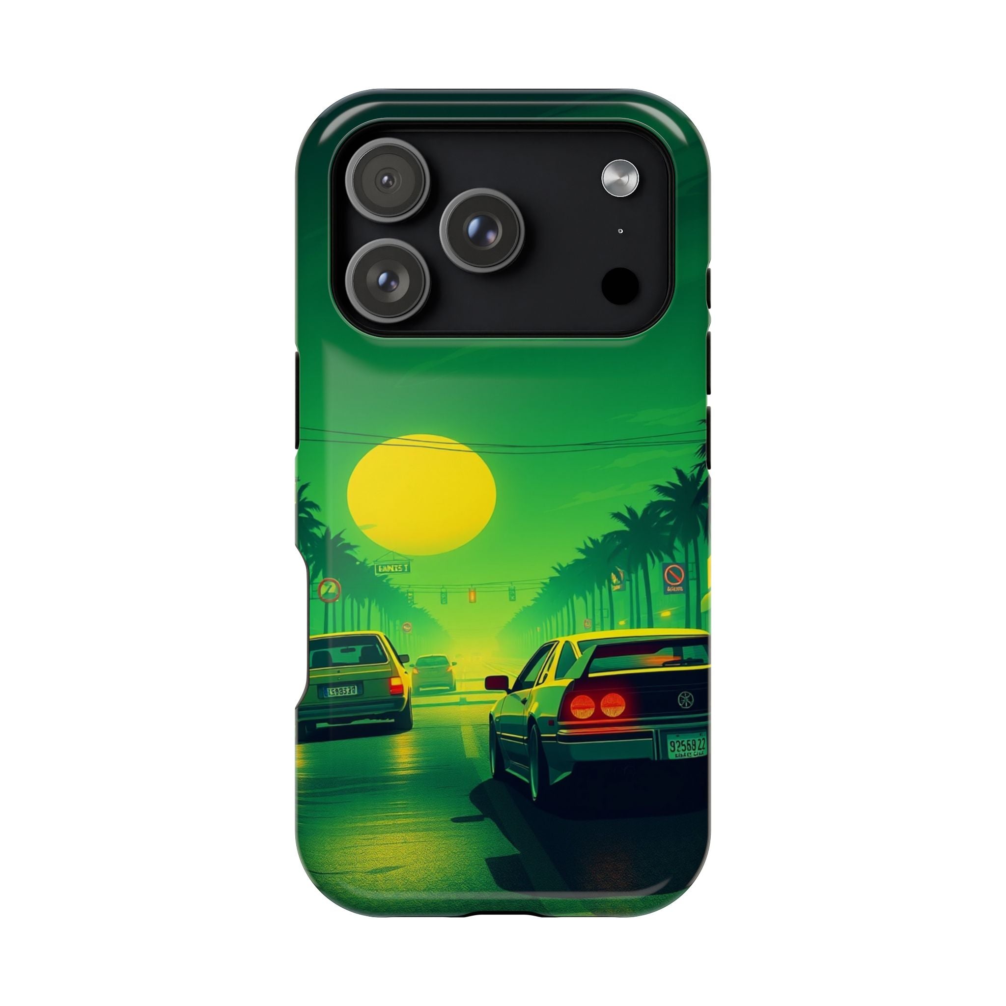 iPhone Dreamy Sunset Drive 80s Design Slim Everyday Designer Case · iPhone Case