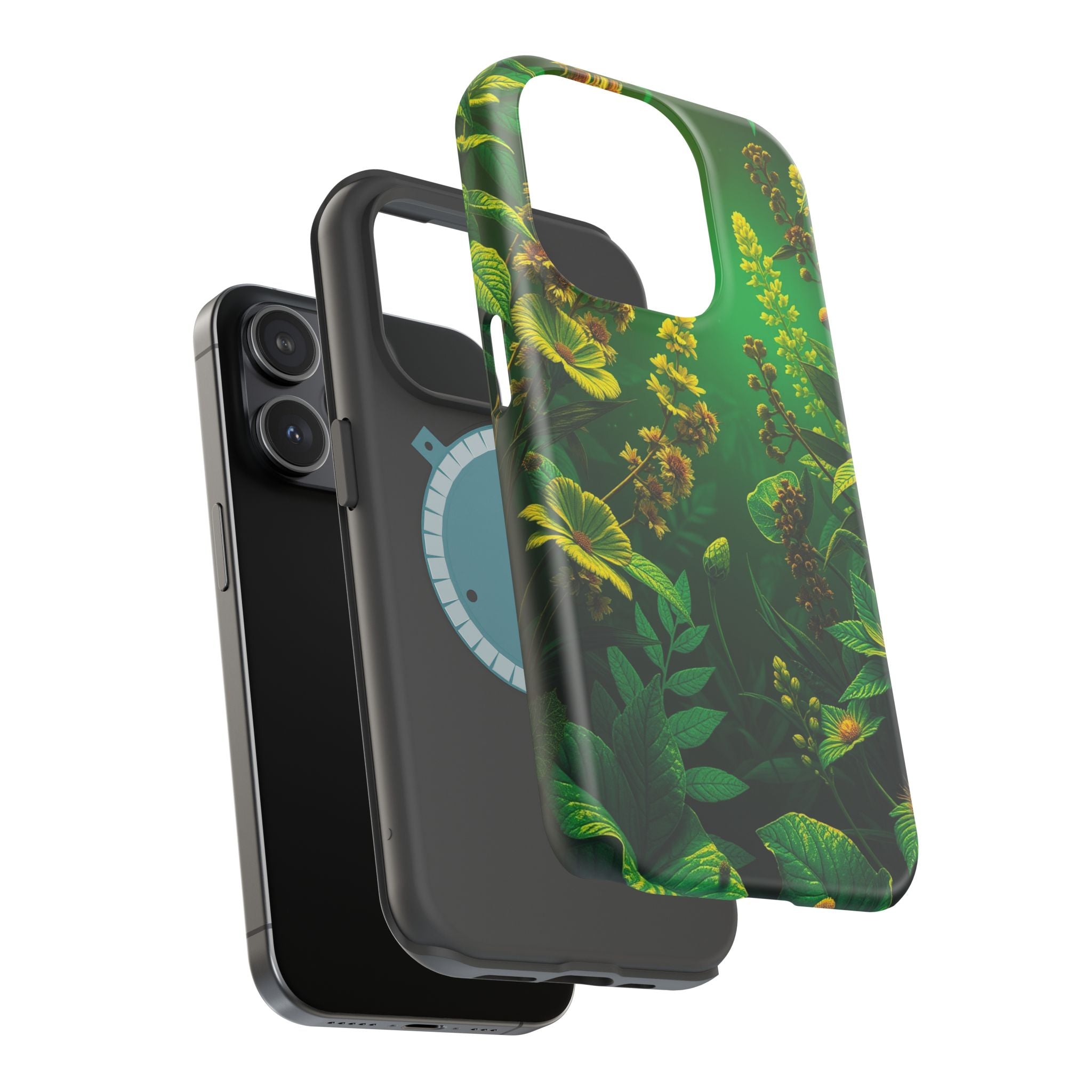 iPhone Emerald Green And Gold Vintage Botanicals Print Slim Snap Case · iPhone C