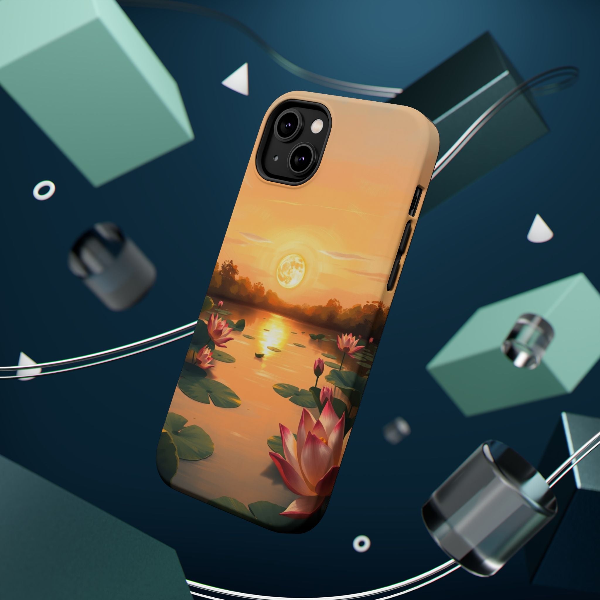 iPhone Lotus Pond Oil Painting Impressionist Slim iPhone Everyday · iPhone Case