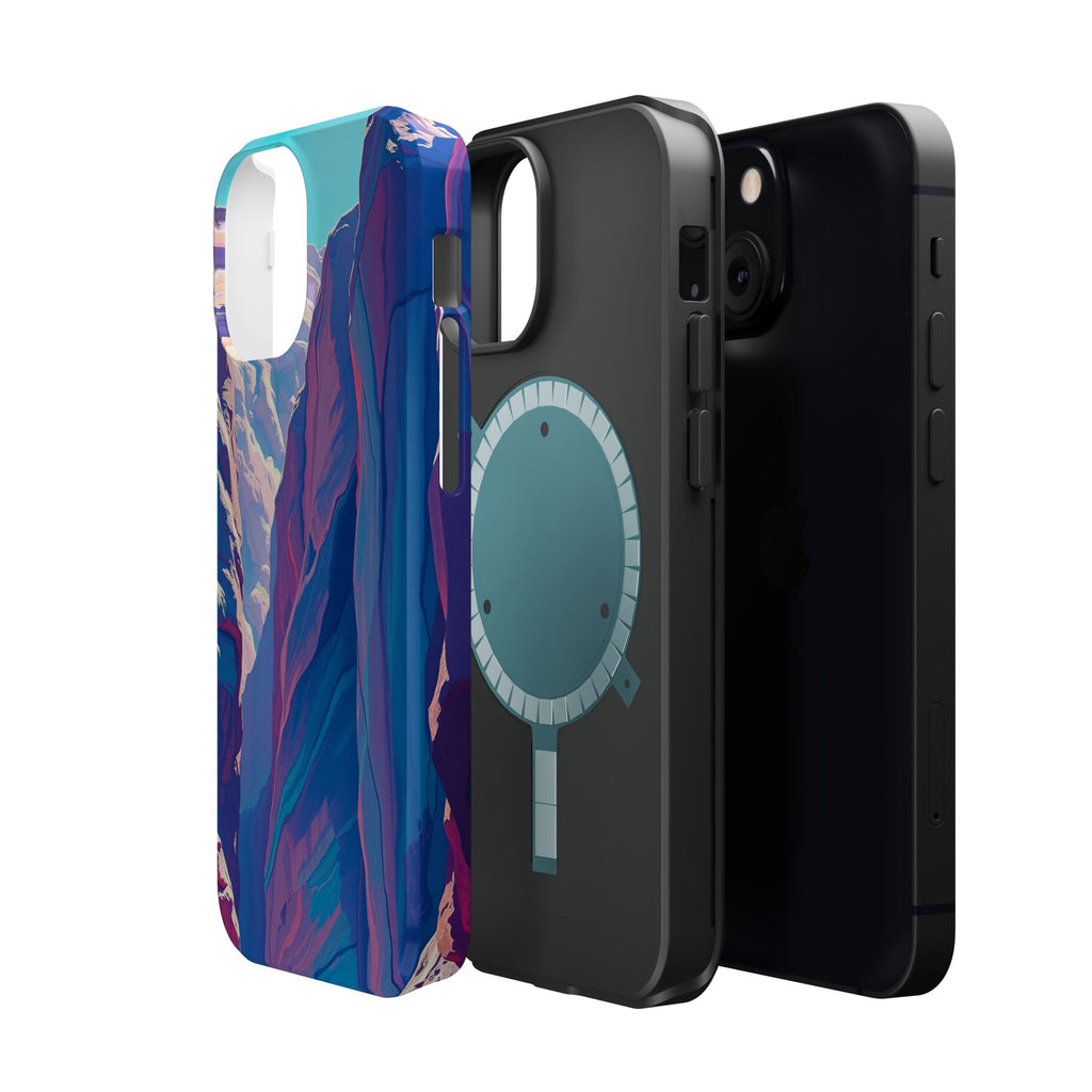 iPhone Cyan And Magenta Canyon Wall Slim Everyday Designer Case · iPhone Case