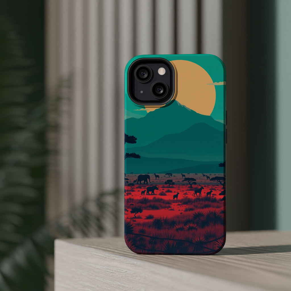 iPhone Savanna Horizon Vintage Retro Poster Slim iPhone Everyday · iPhone Case