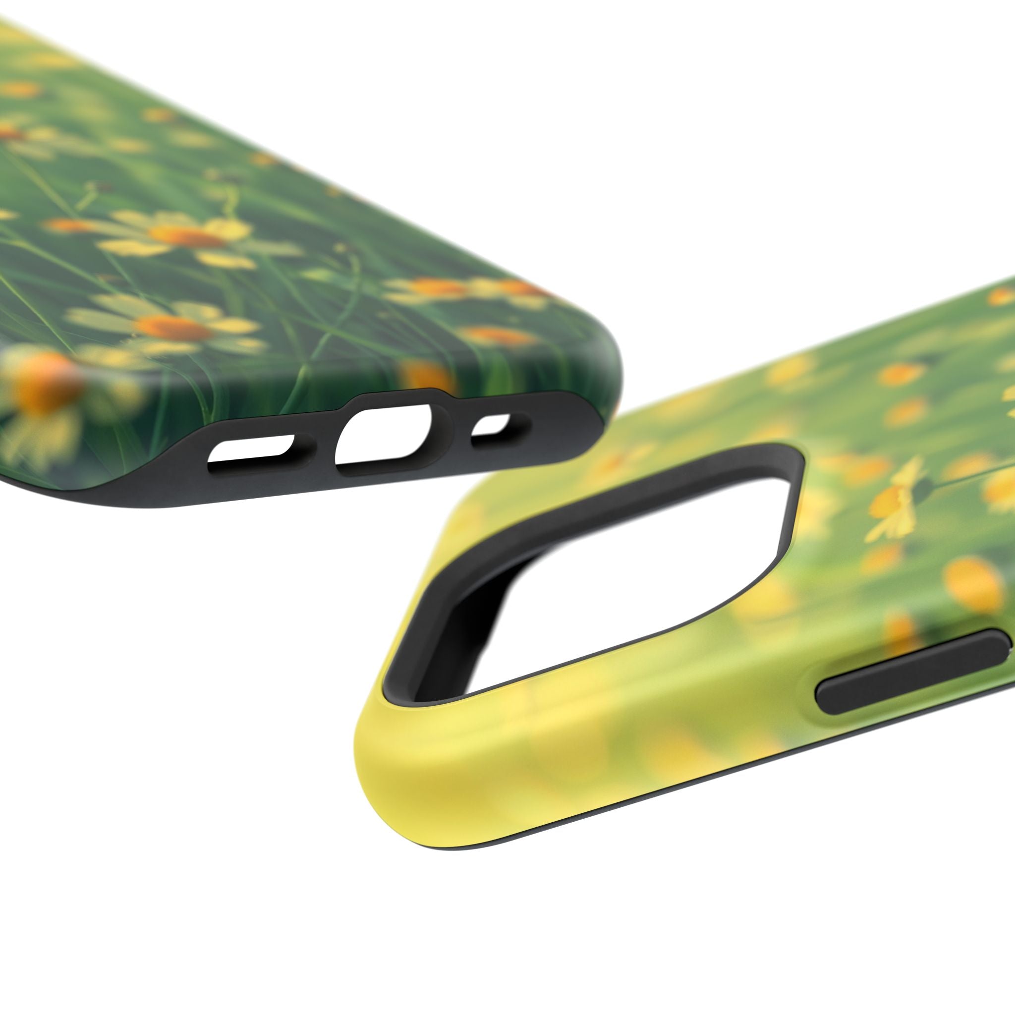 iPhone Emerald Green And Gold Wildflower Field Soft Finish Everyday · iPhone Cas